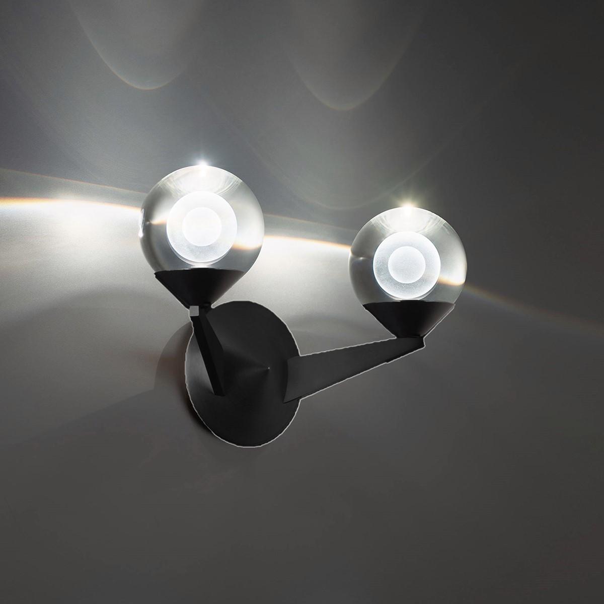 Double Bubble 15" LED Wall Sconce, Black Finish - Bees Lighting