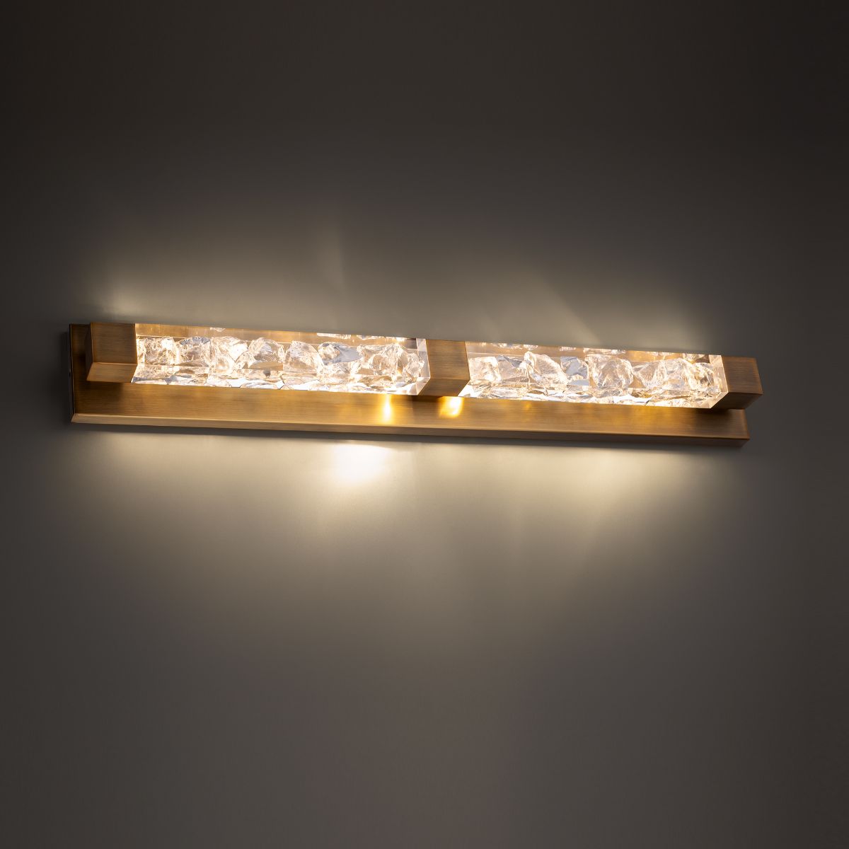 Terra 34" LED Vanity Light, Aged Brass Finish - Bees Lighting