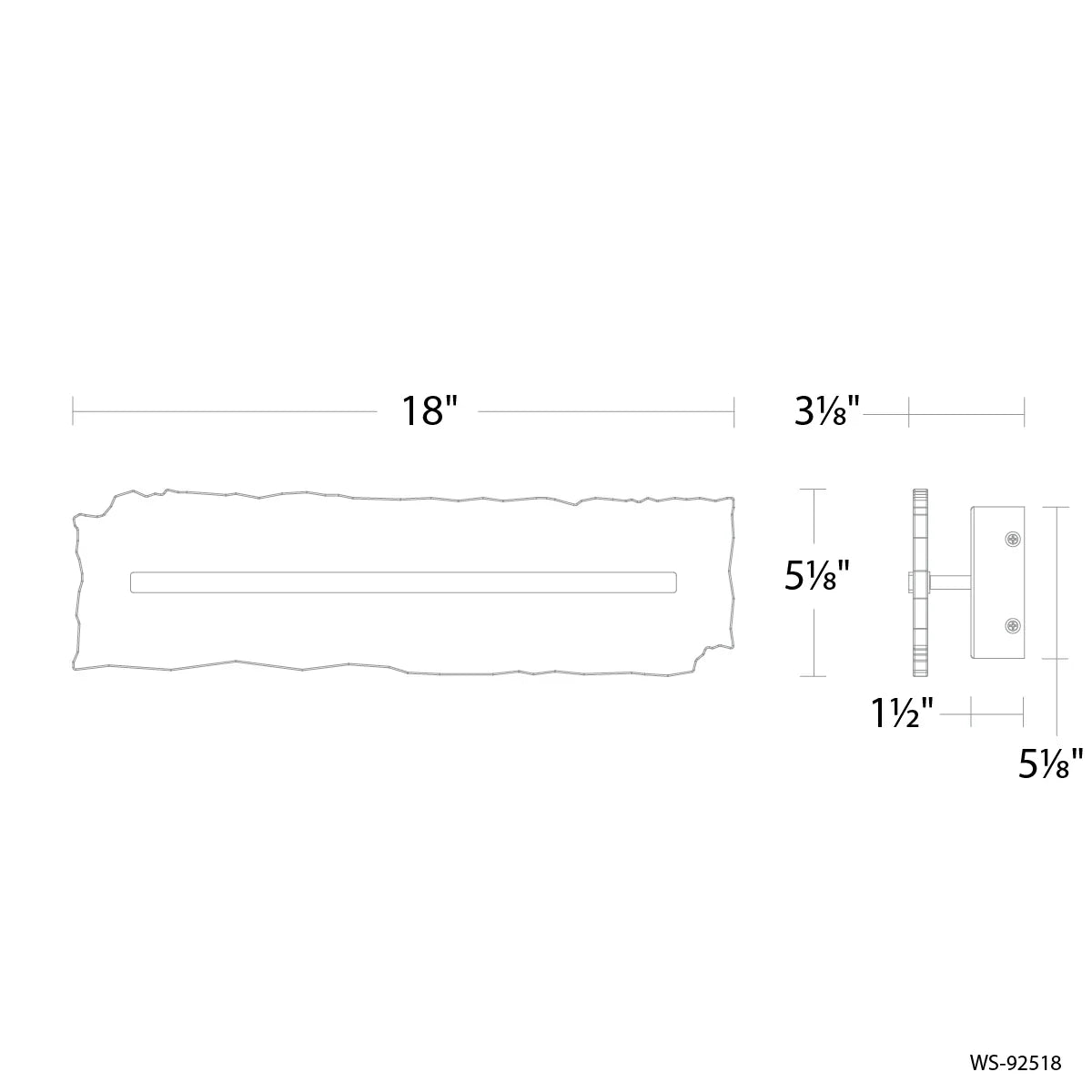Taffeta 18" LED Wall Light, 3000K - Bees Lighting