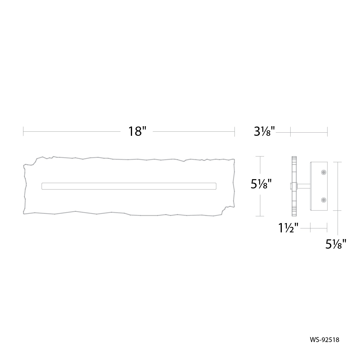 Taffeta 18" LED Wall Sconce, Antique Nickel Finish - Bees Lighting