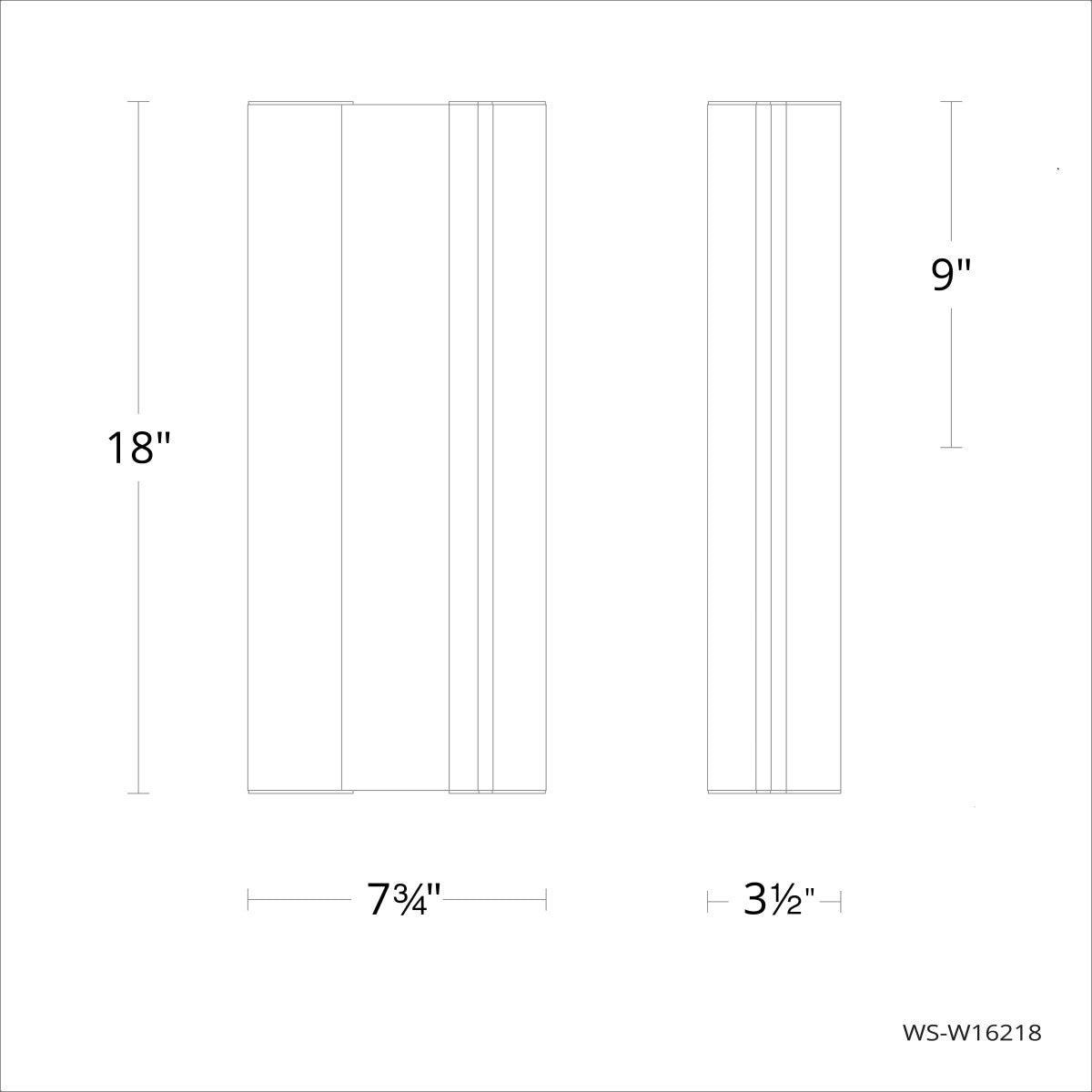 Enigma 18 In. LED Outdoor Wall Sconce Black Finish - Bees Lighting