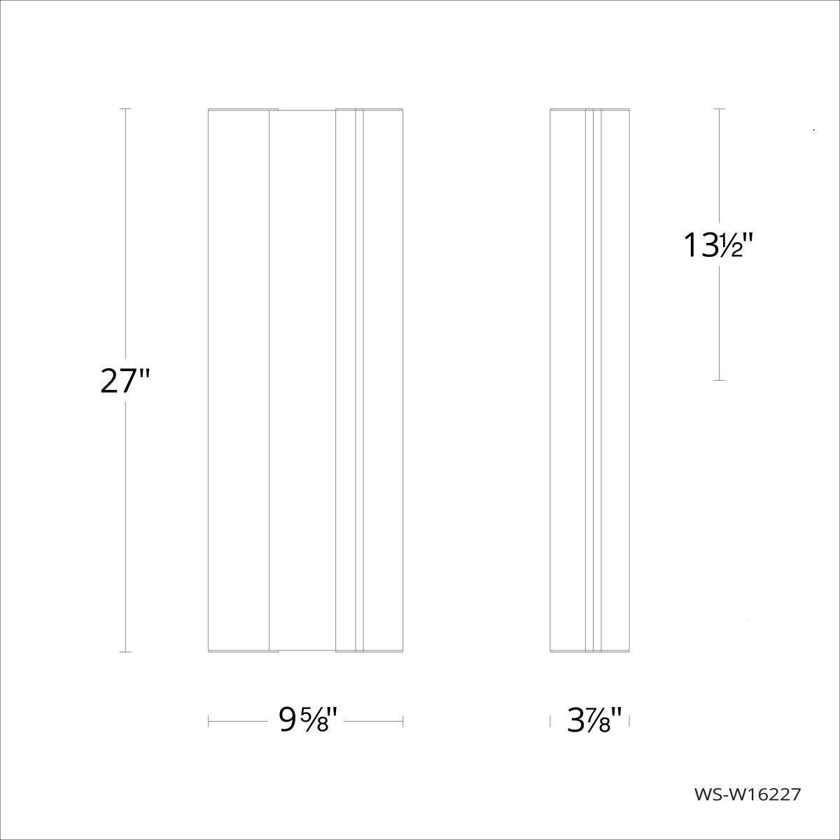 Enigma 27 In. LED Outdoor Wall Sconce Black Finish - Bees Lighting