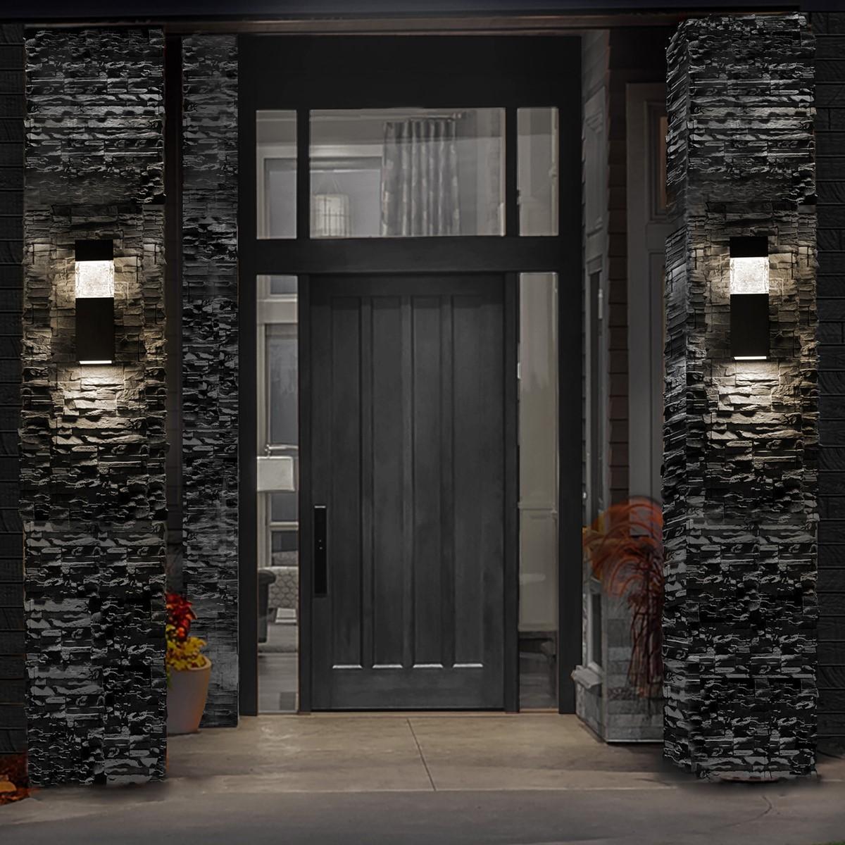 Monarch 18 In. LED Outdoor Wall Sconce Black Finish - Bees Lighting