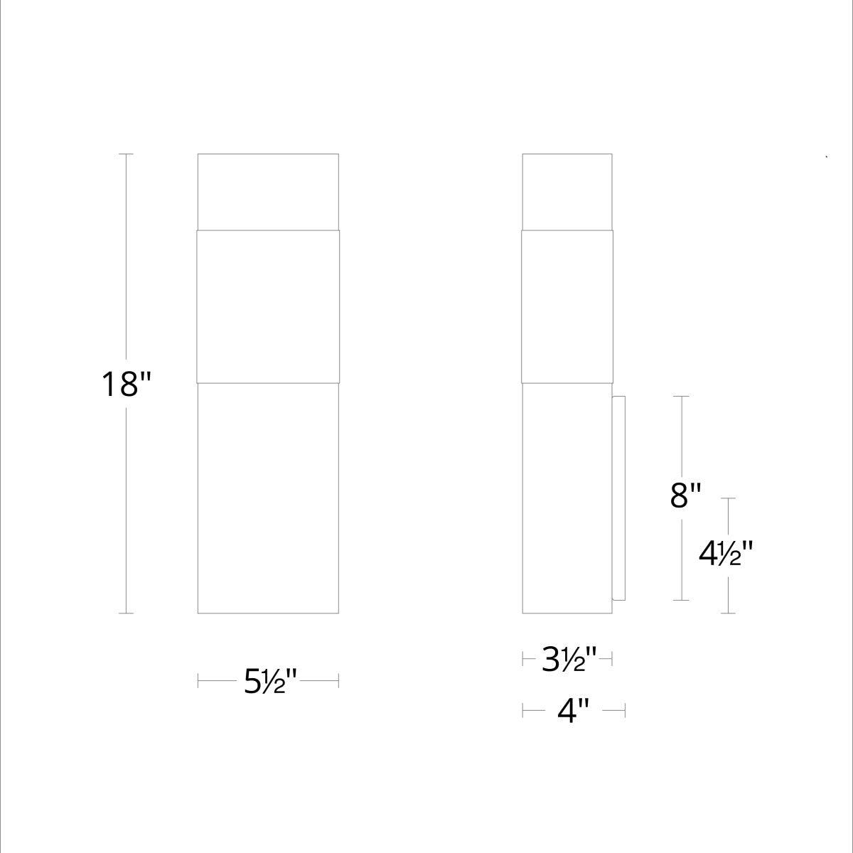 Monarch 18 In. LED Outdoor Wall Sconce Black Finish - Bees Lighting