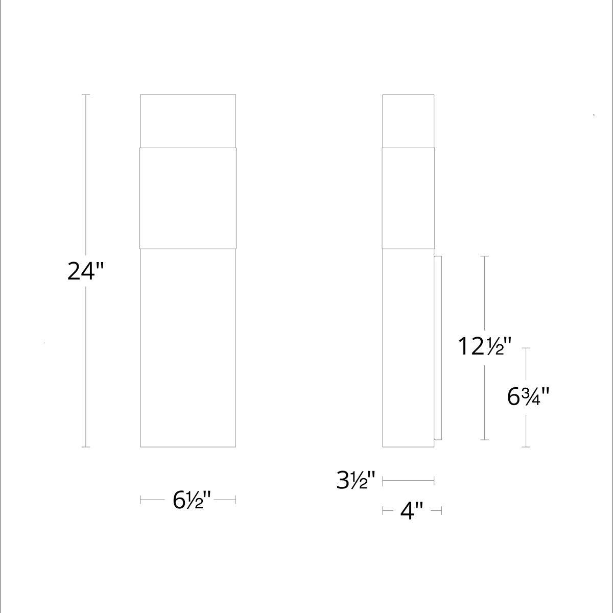 Monarch 24 In. LED Outdoor Wall Sconce Black Finish - Bees Lighting