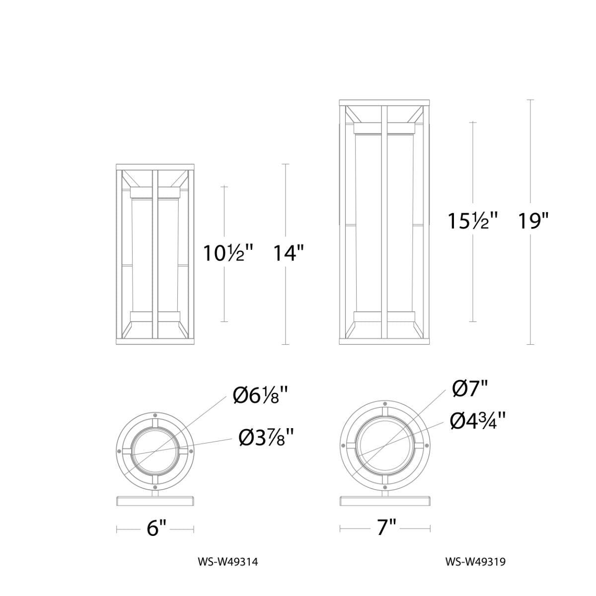 Roslyn 14 in. LED Outdoor Wall Sconce Black Finish - Bees Lighting