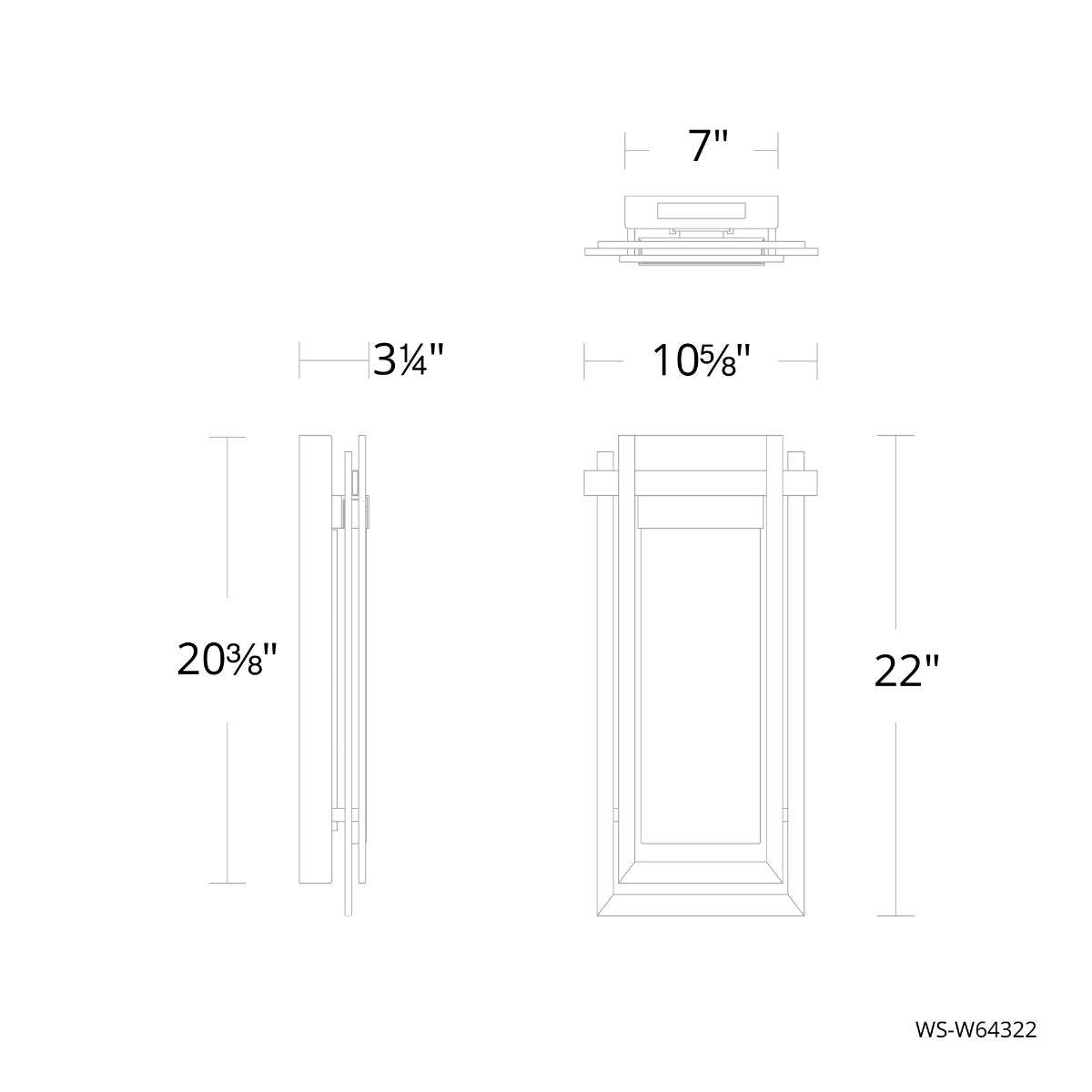 Haze 22 In. LED Outdoor Wall Sconce Black Finish