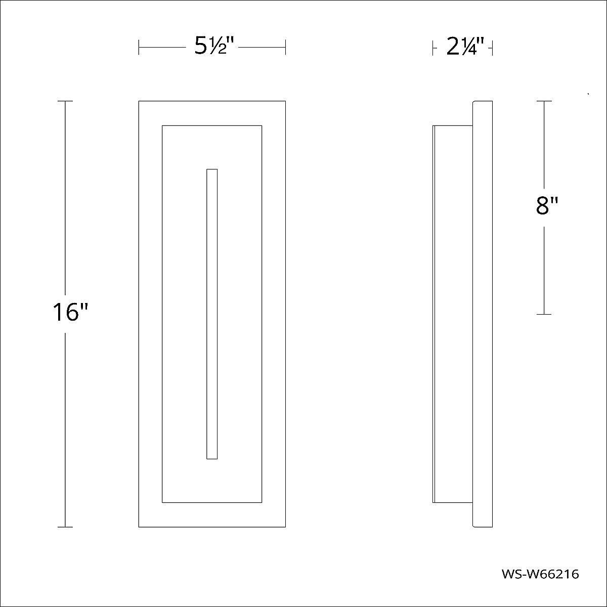 Midnight 16" LED Outdoor Wall Sconce, 3000K, Black Finish - Bees Lighting