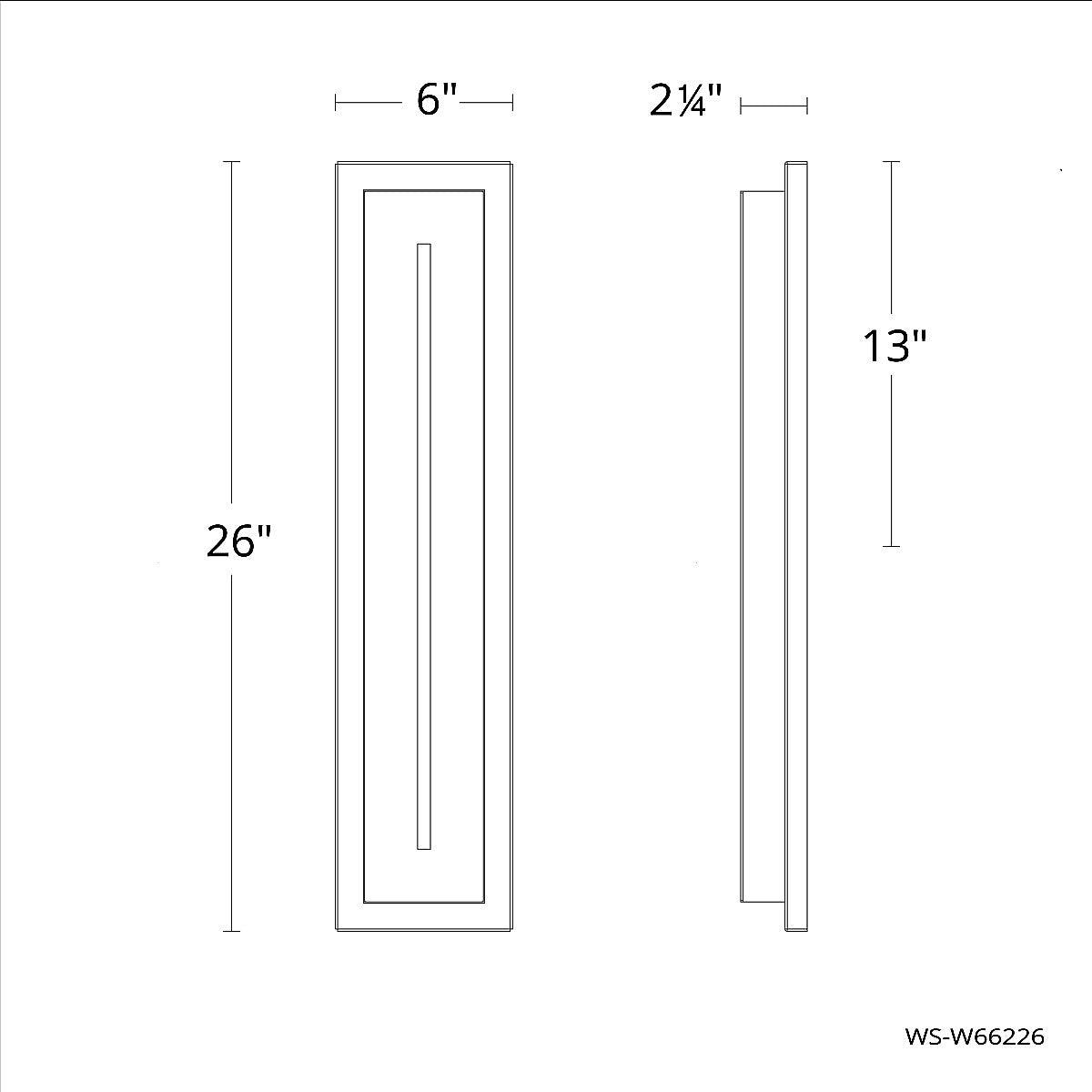 Midnight 26 In. LED Outdoor Wall Sconce 3000K Black Finish - Bees Lighting