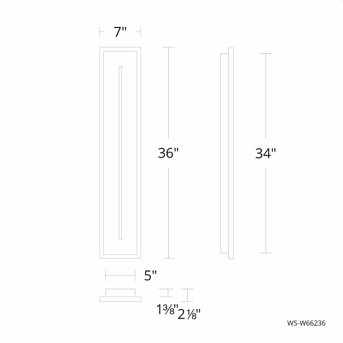 Midnight 36 In. LED Outdoor Wall Sconce 3000K Black Finish