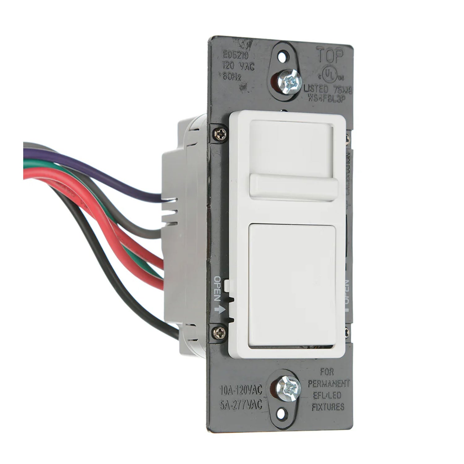 Wide Slide 0-10V Fluorescent/LED Dimmer Switch, 120V-277V, Tri-Color - Bees Lighting