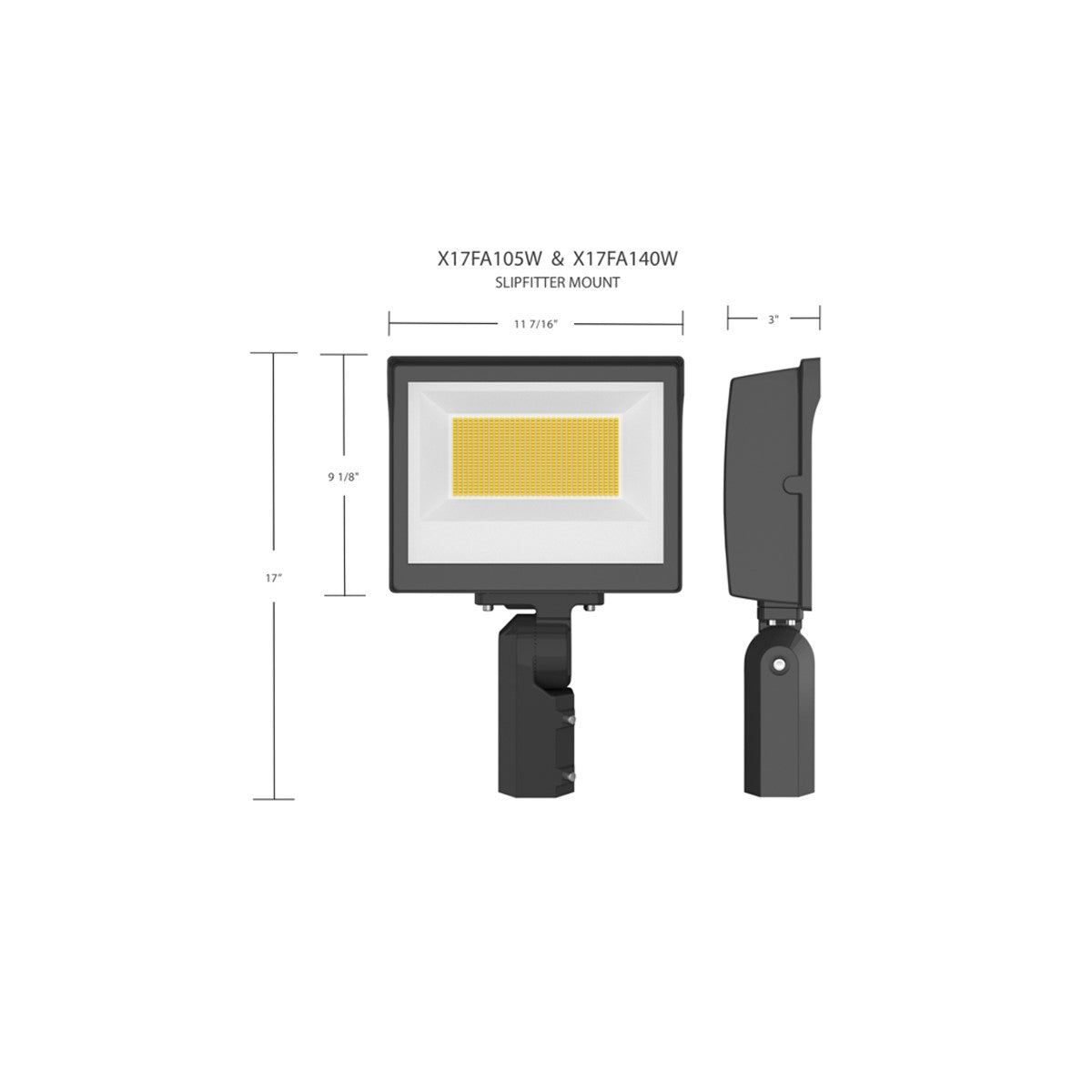 LED Flood Light, 140 Watts, 19500 Lumens, 30K/40K/50K, Trunnion Mount, White, 480V - Bees Lighting
