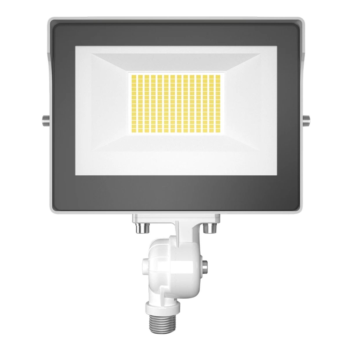 LED Flood Light, 35 Watts, 5000 Lumens, 30K/40K/50K, Knuckle Mount, White, 120-277V - Bees Lighting