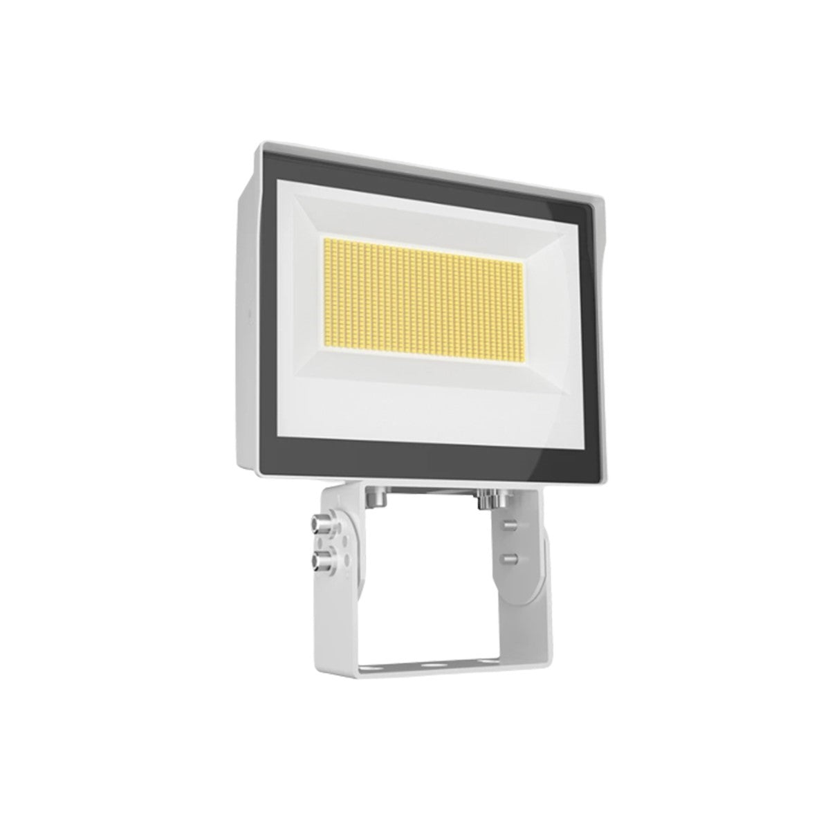 Dusk to Dawn LED Flood Light, 70/100/140W, 19000 Lumens, 30K/40K/50K, 120-277V, Trunnion Mount, White - Bees Lighting