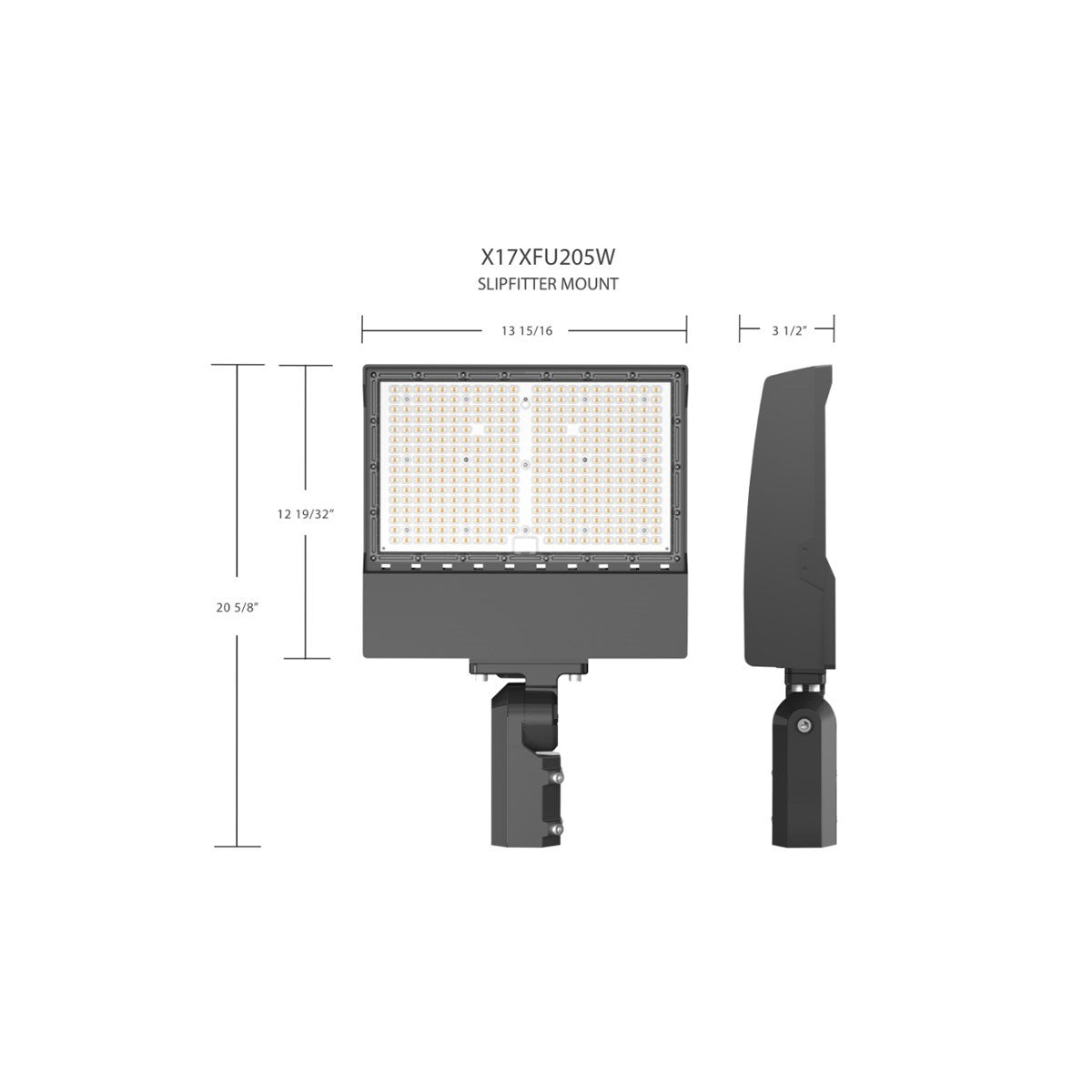 LED Flood Light, 100/150/205W, 30000 Lumens, 30K/40K/50K, Slipfitter Mount, 120-277V - Bees Lighting