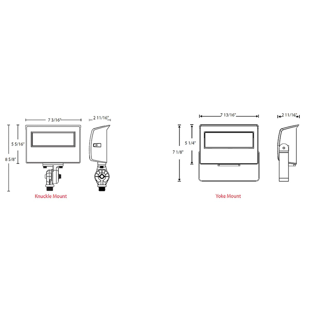 LED Flood Light, 35W, 5000 Lumens, 30K/40K/50K, Knuckle/Yoke, 120-277V - Bees Lighting