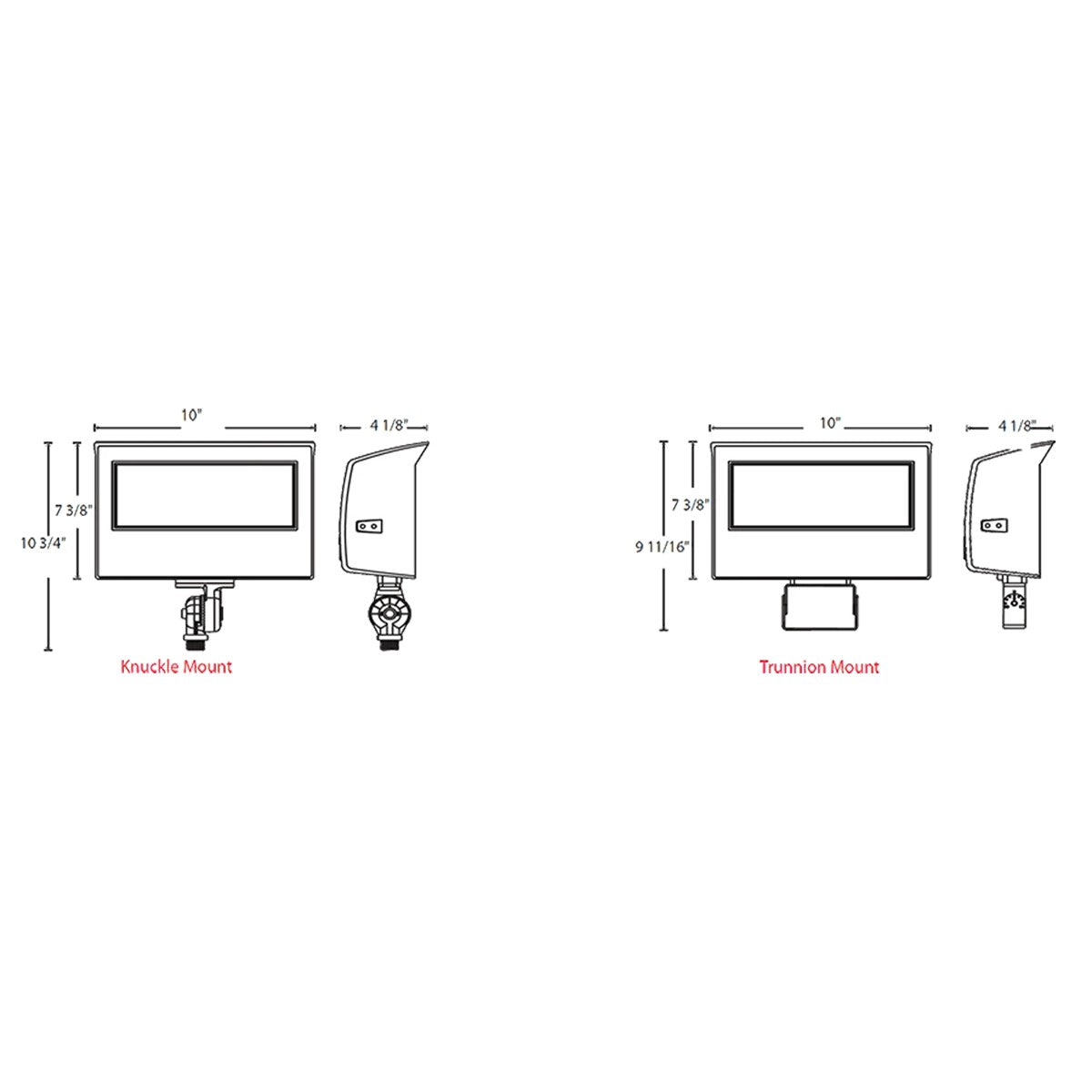 LED Flood Light, 80W, 13000 Lumens, 30K/40K/50K, Knuckle and Trunnion Mount, 120-277V - Bees Lighting