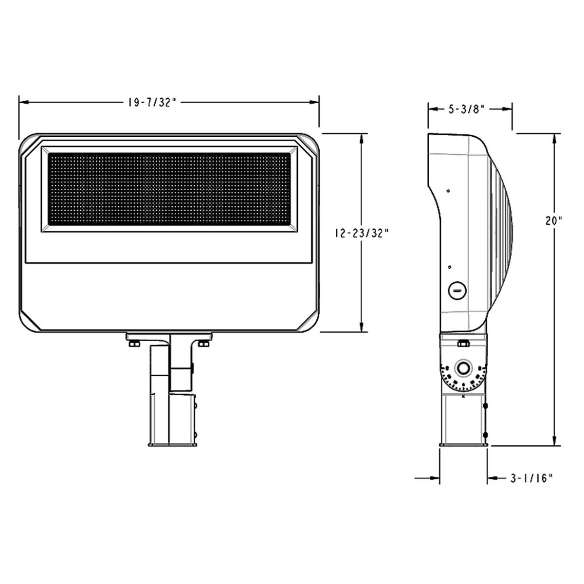 LED Flood Light, 350 Watts, 55700 Lumens, 30K/40K/50K, Slipfitter Mount, 120-277V - Bees Lighting