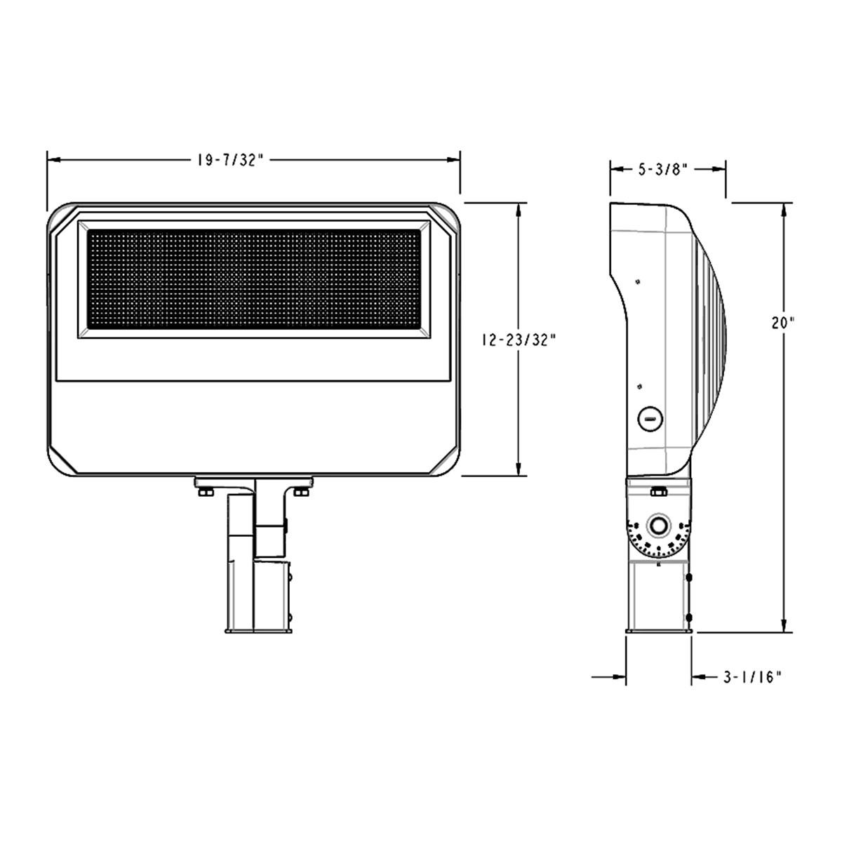 LED Flood Light, 450 Watts, 68200 Lumens, 30K/40K/50K, Slipfitter, 120-277V - Bees Lighting