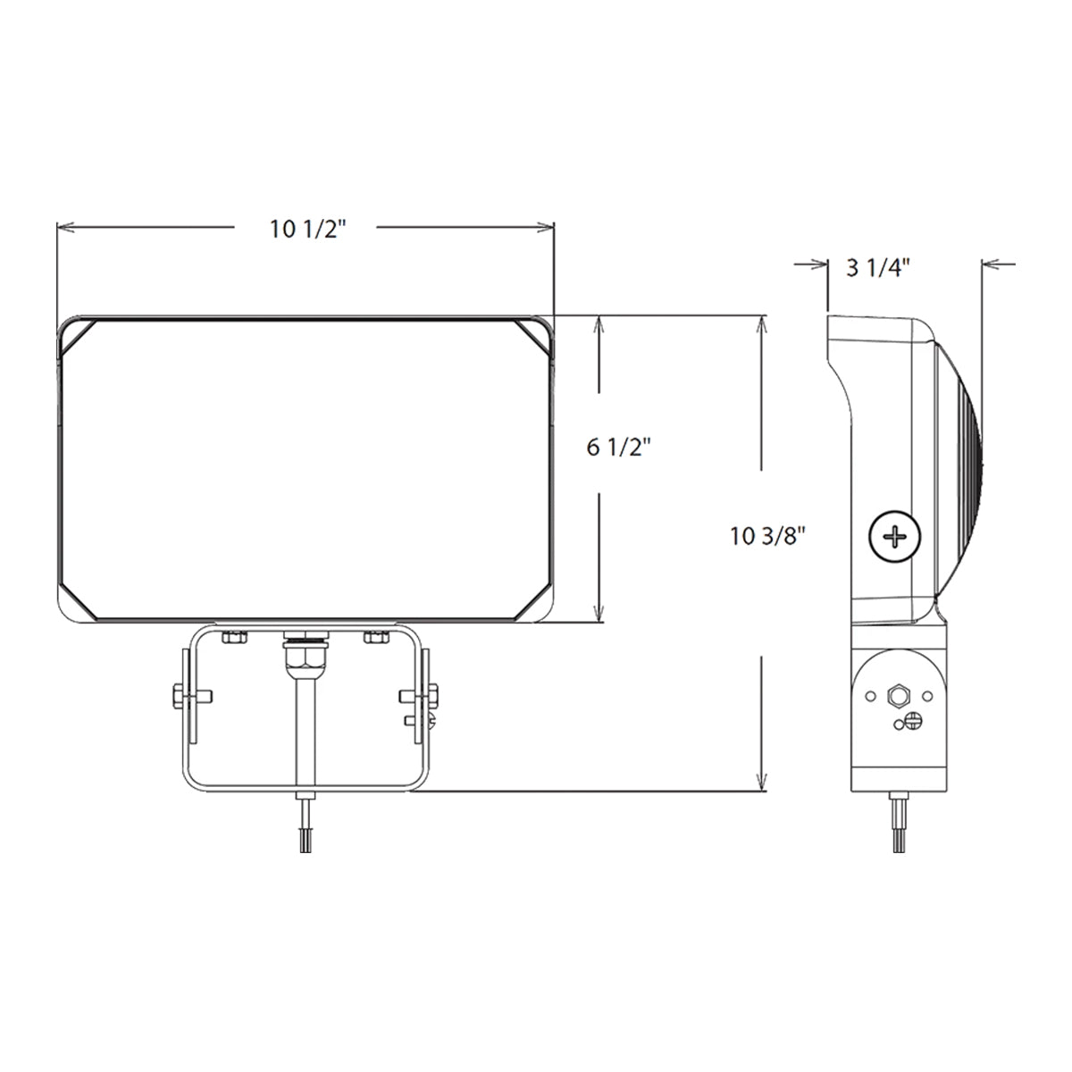 LED Flood Light, 90W, 14000 Lumens, 30K/40K/50K, 120-277V, Trunnion Mount, Bronze - Bees Lighting