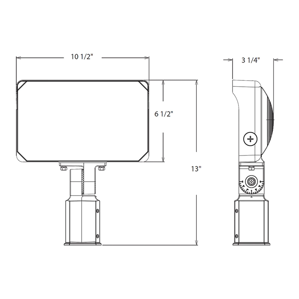 LED Flood Light, 90W, 14000 Lumens, 30K/40K/50K, 120-277V, Slipfitter Mount, White - Bees Lighting