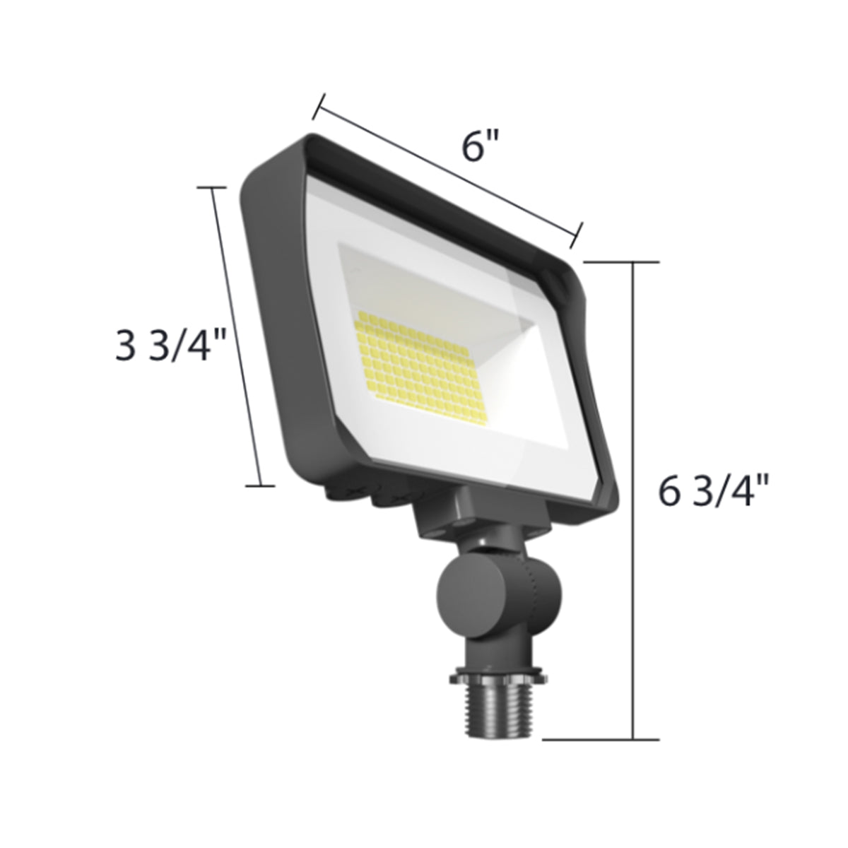 LED Flood Light, 35W, 5000 Lumens, 30K/40K/50K, 120-277V, Knuckle Mount, Bronze - Bees Lighting