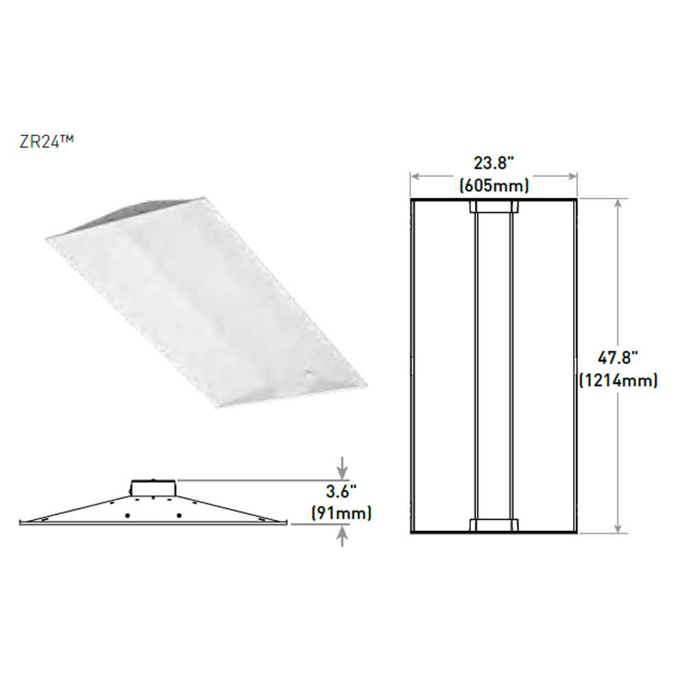 2 x 4 Center Basket LED Troffer Light, 4000 lumens, 120/277V - Bees Lighting