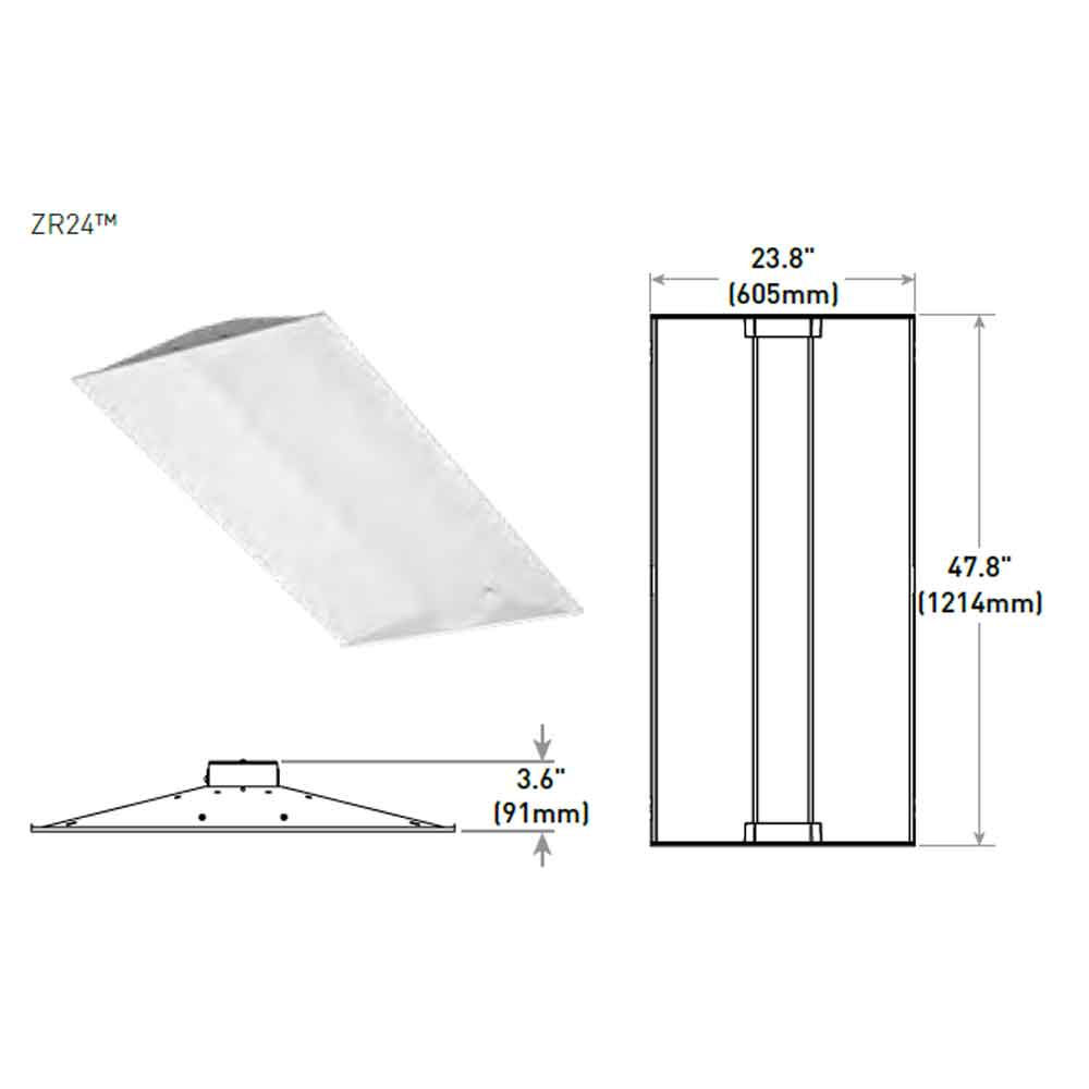 2 x 4 Center Basket LED Troffer Light, 4000 Lumens, 120/277V - Bees Lighting