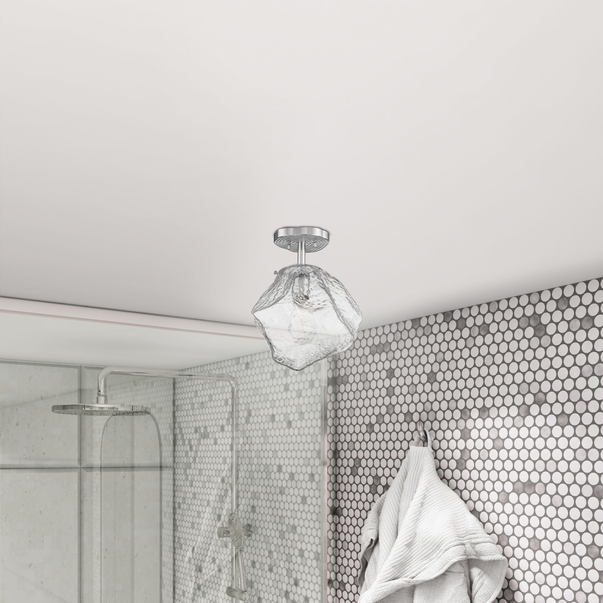 Boulder 13" LED Semi Flush Mount, Mirrored Stainless Steel Finish