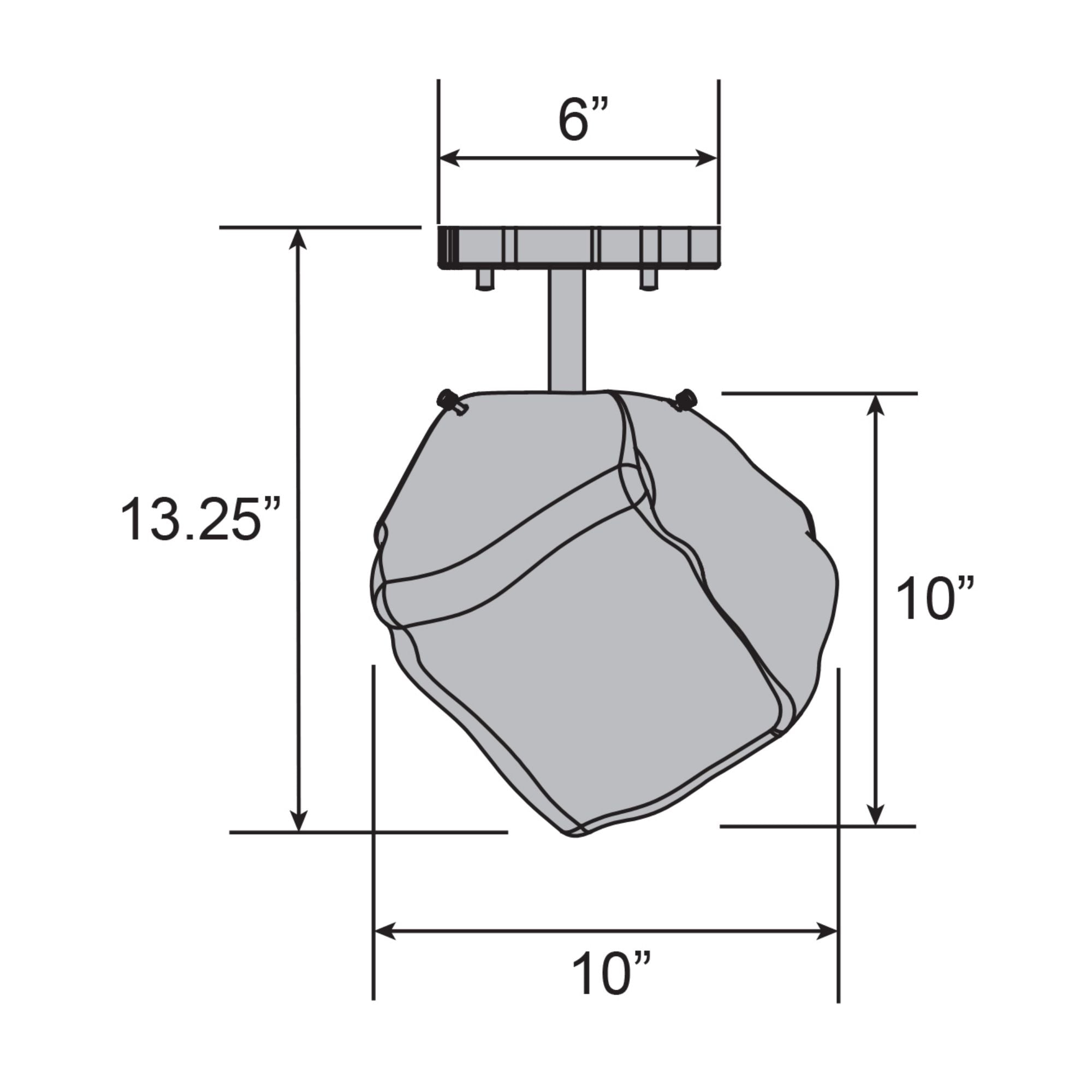 Boulder 13" LED Semi Flush Mount, Mirrored Stainless Steel Finish