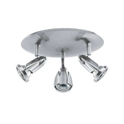 Cobra 10" 3-Light Spotlight Cluster, Brushed Steel Finish