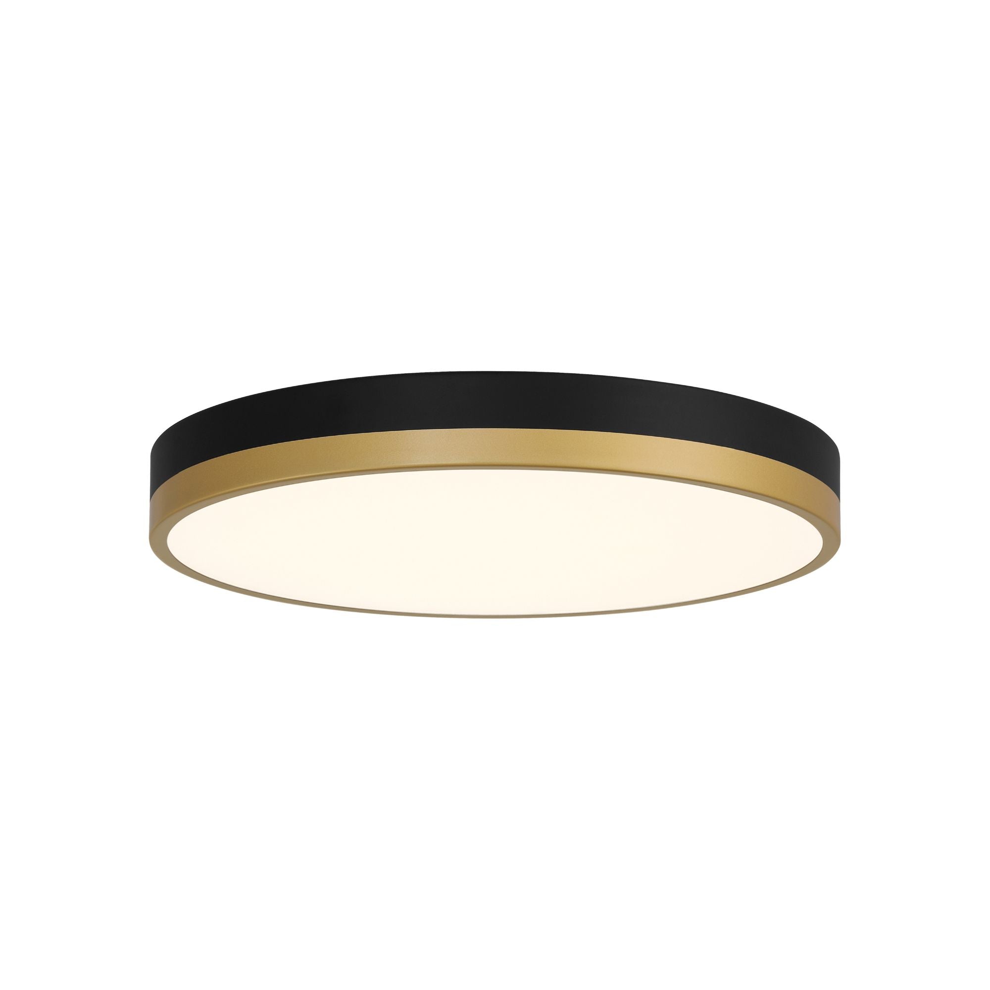 Coco 15" LED Flush Mount, Black / Antique Brushed Brass Finish