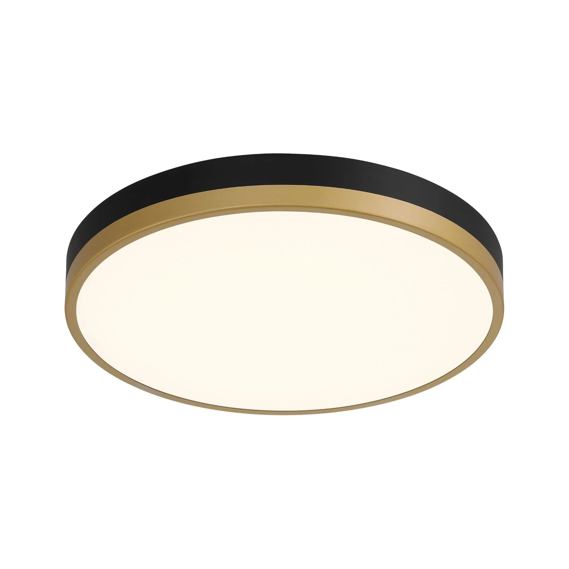 Access Lighting - Coco 15" LED Flush Mount, Black / Antique Brushed Brass Finish | Bees Lighting