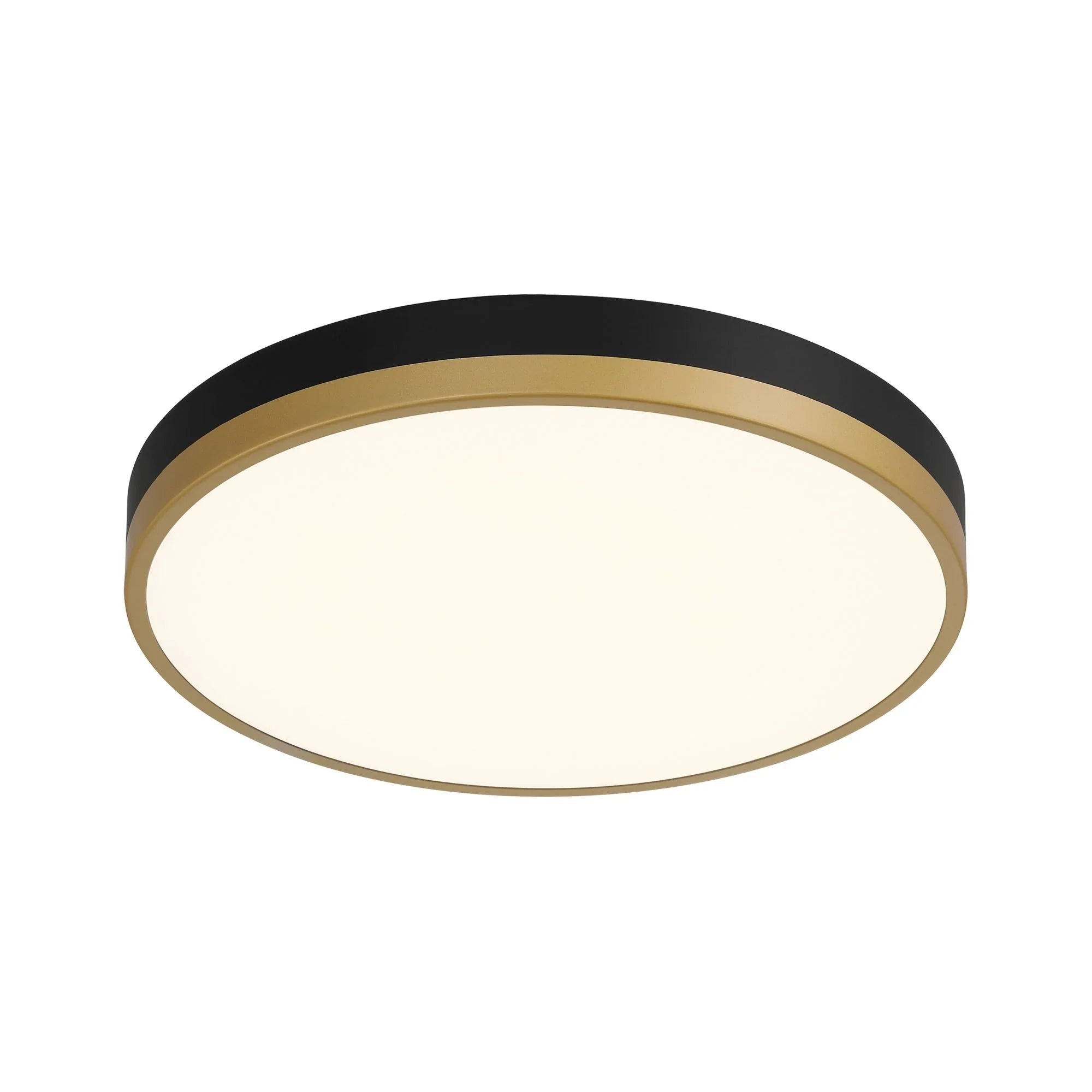 Access Lighting - Coco 15" LED Flush Mount, Black / Antique Brushed Brass Finish | Bees Lighting