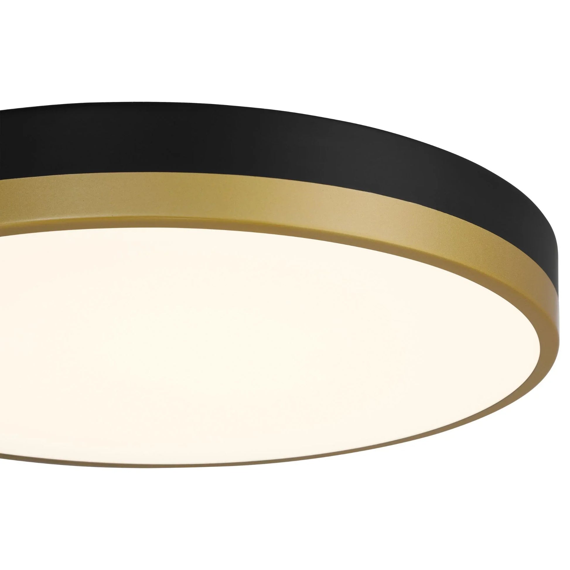 Access Lighting - Coco 15" LED Flush Mount, Black / Antique Brushed Brass Finish | Bees Lighting