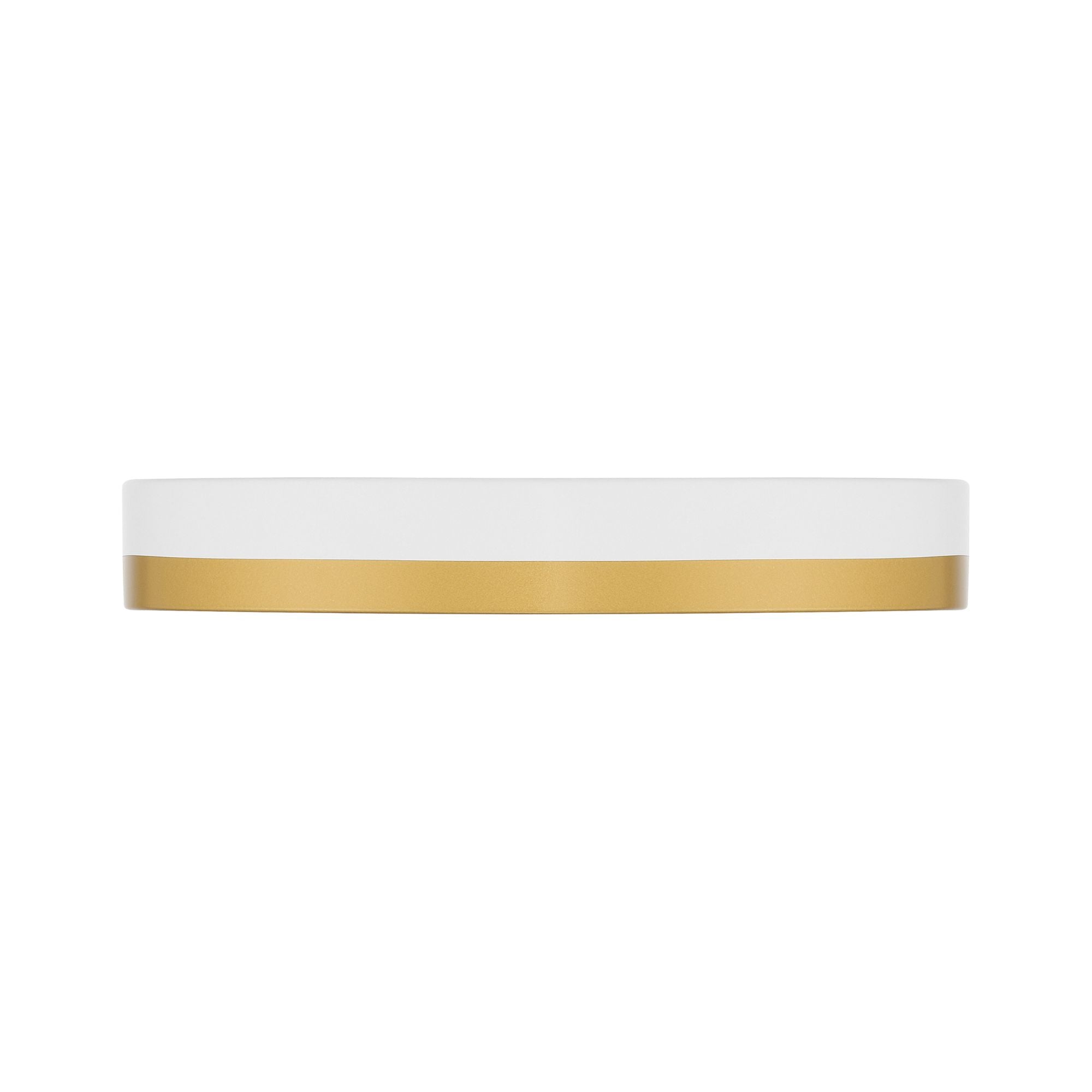 Coco 15" LED Flush Mount, White / Antique Brushed Brass Finish