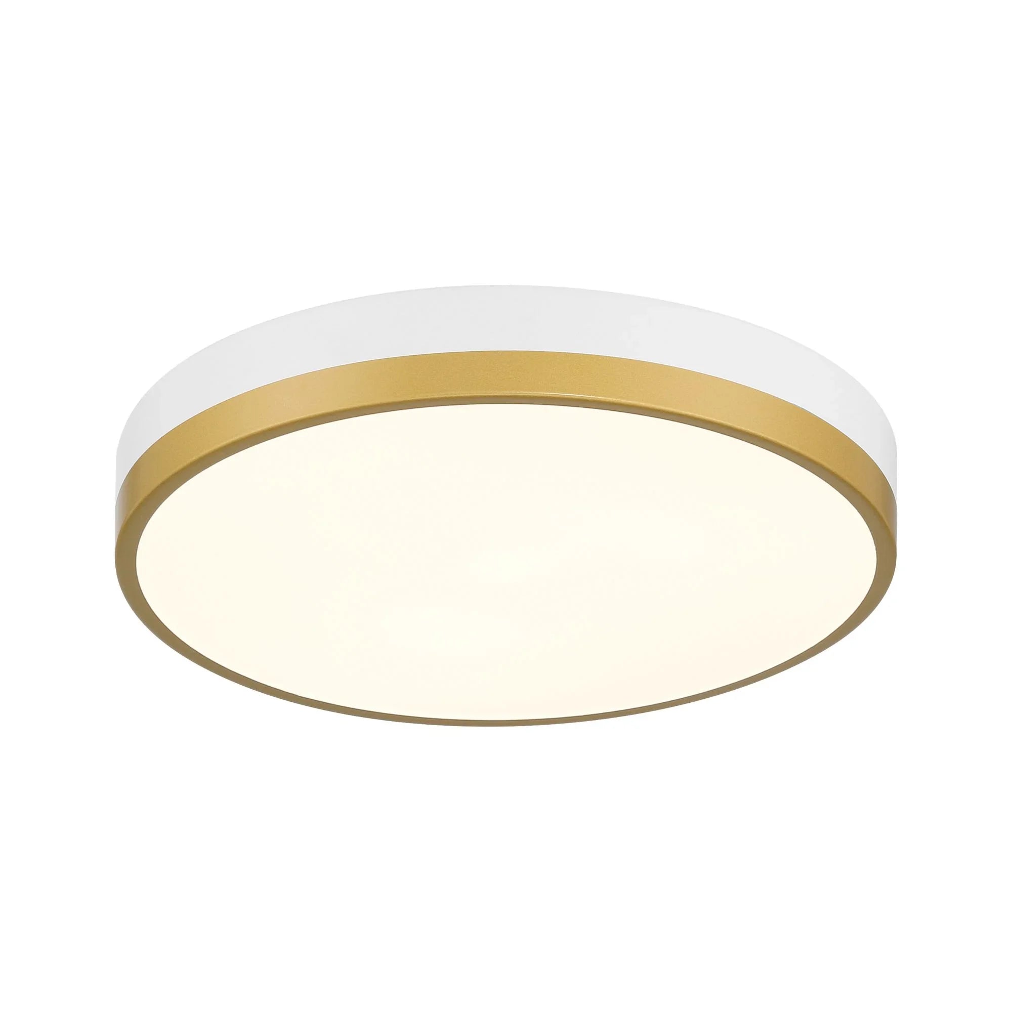 Access Lighting - Coco 15" LED Flush Mount, White / Antique Brushed Brass Finish | Bees Lighting