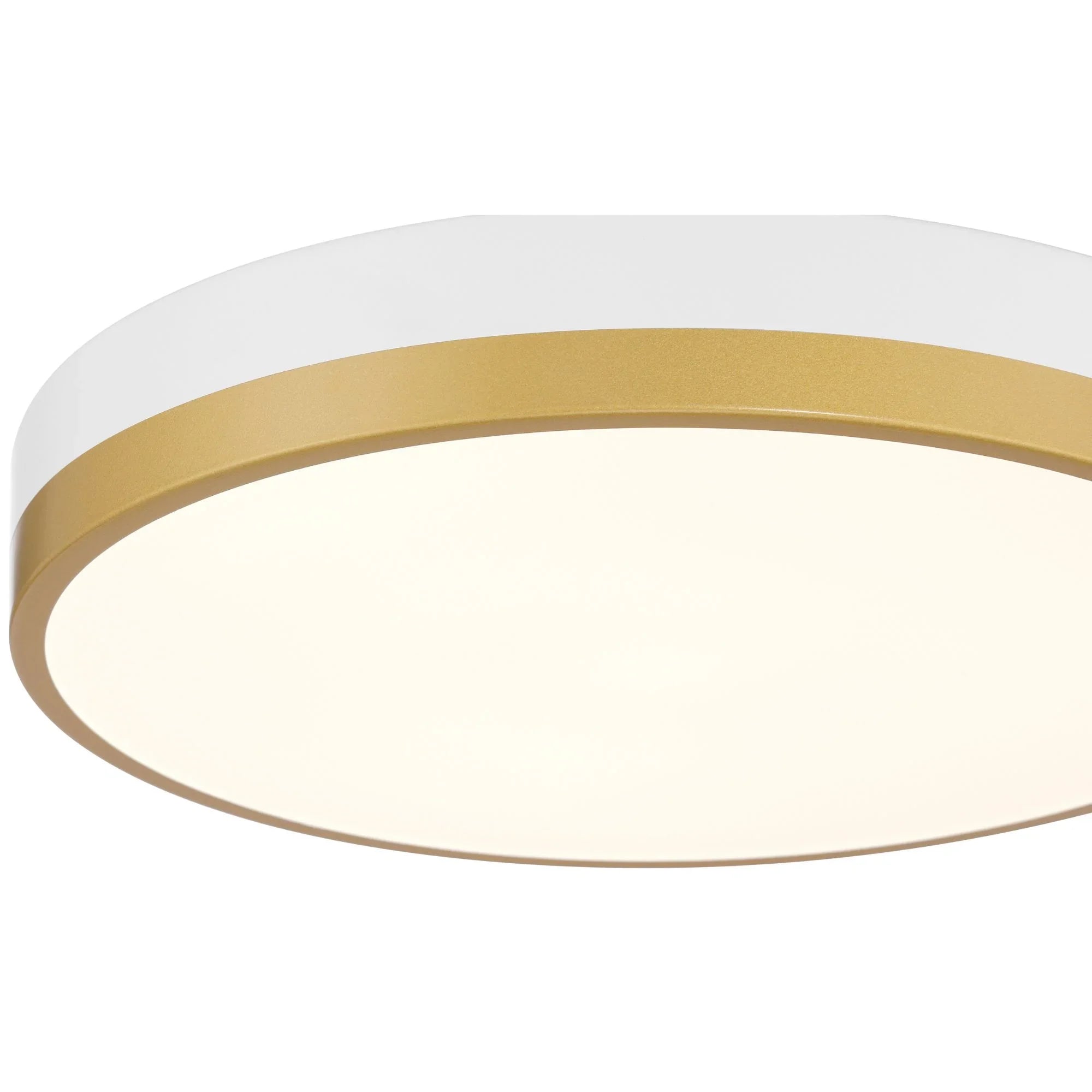 Access Lighting - Coco 15" LED Flush Mount, White / Antique Brushed Brass Finish | Bees Lighting