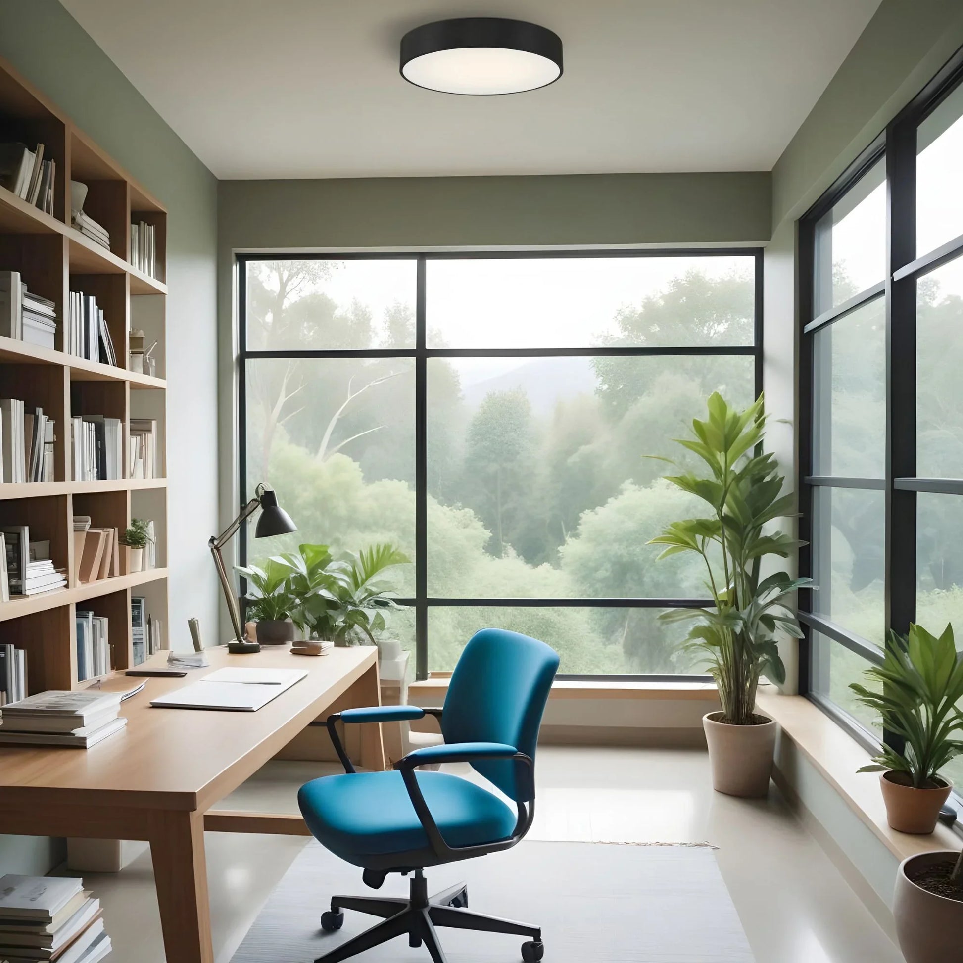 Access Lighting - Como 18" LED Flush Mount, Black Finish | Bees Lighting