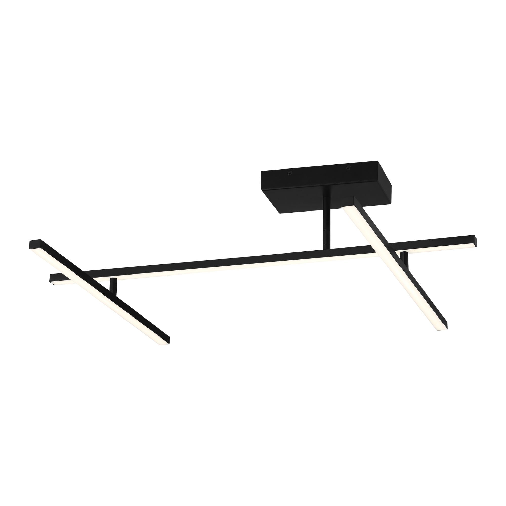 Duo 45" LED Semi-Flush Mount, Matte Black Finish