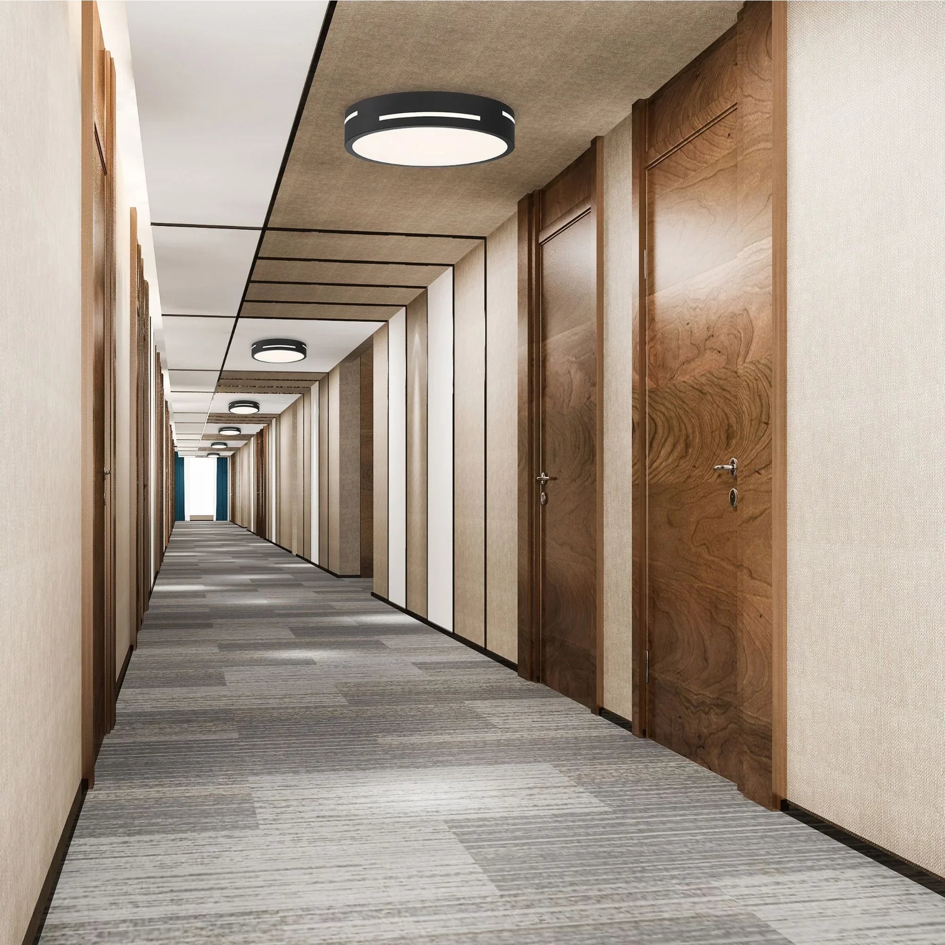 Access Lighting - Harmony 15" LED Flush Mount, Matte Black Finish | Bees Lighting