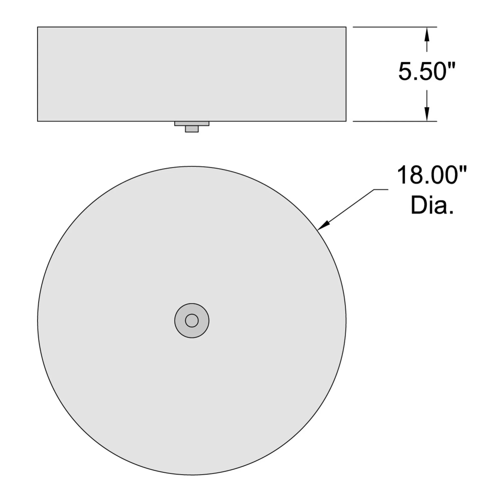 Mid Town 18" LED Flush Mount, Brushed Steel Finish
