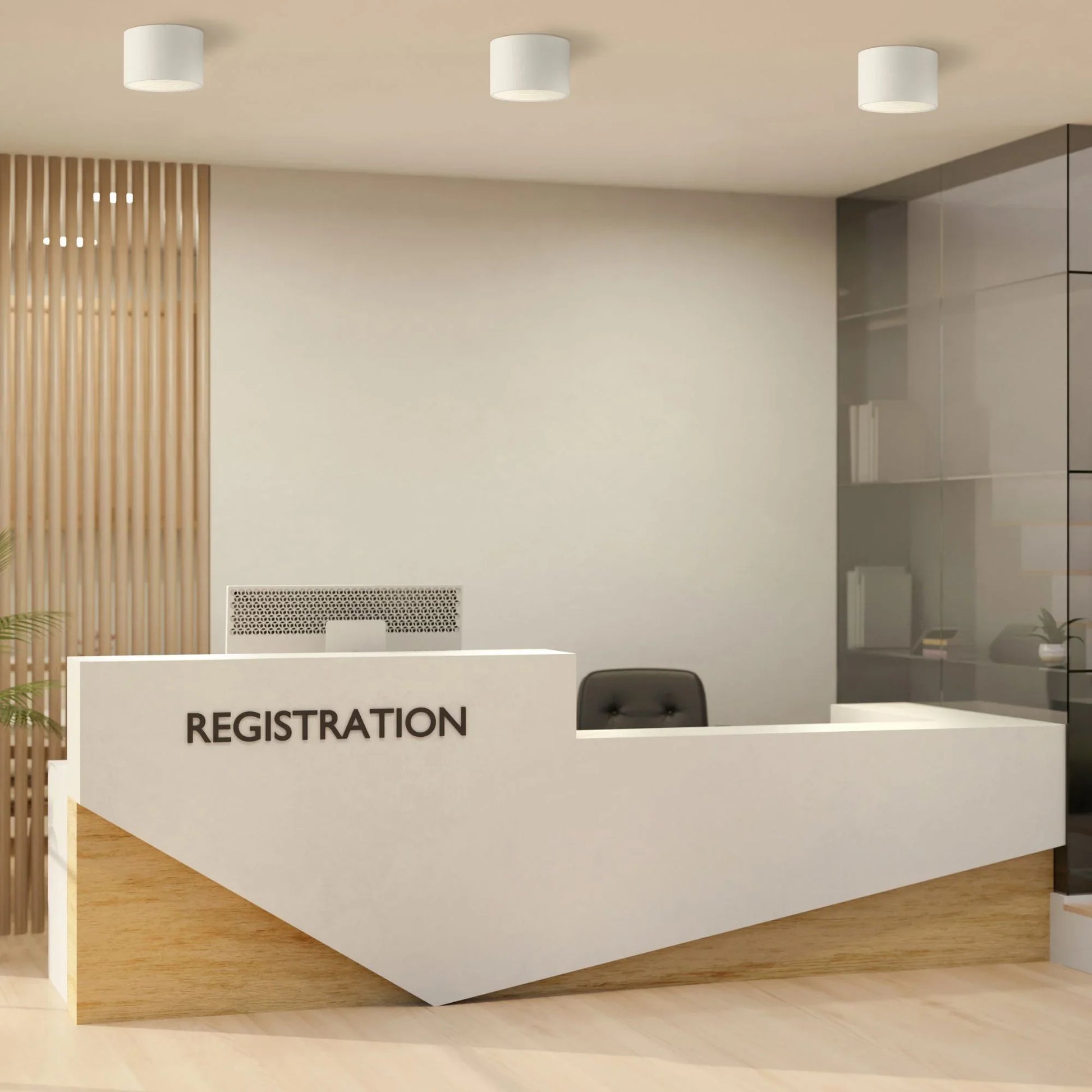 Access Lighting - Reel 8" LED Flush Mount, White Finish | Bees Lighting