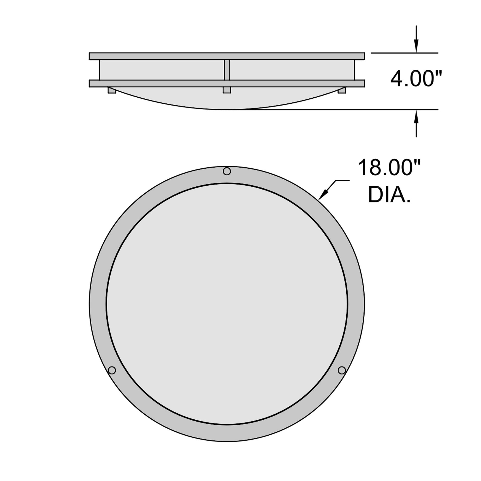 Solero III 18" LED Flush Mount, Brushed Steel Finish