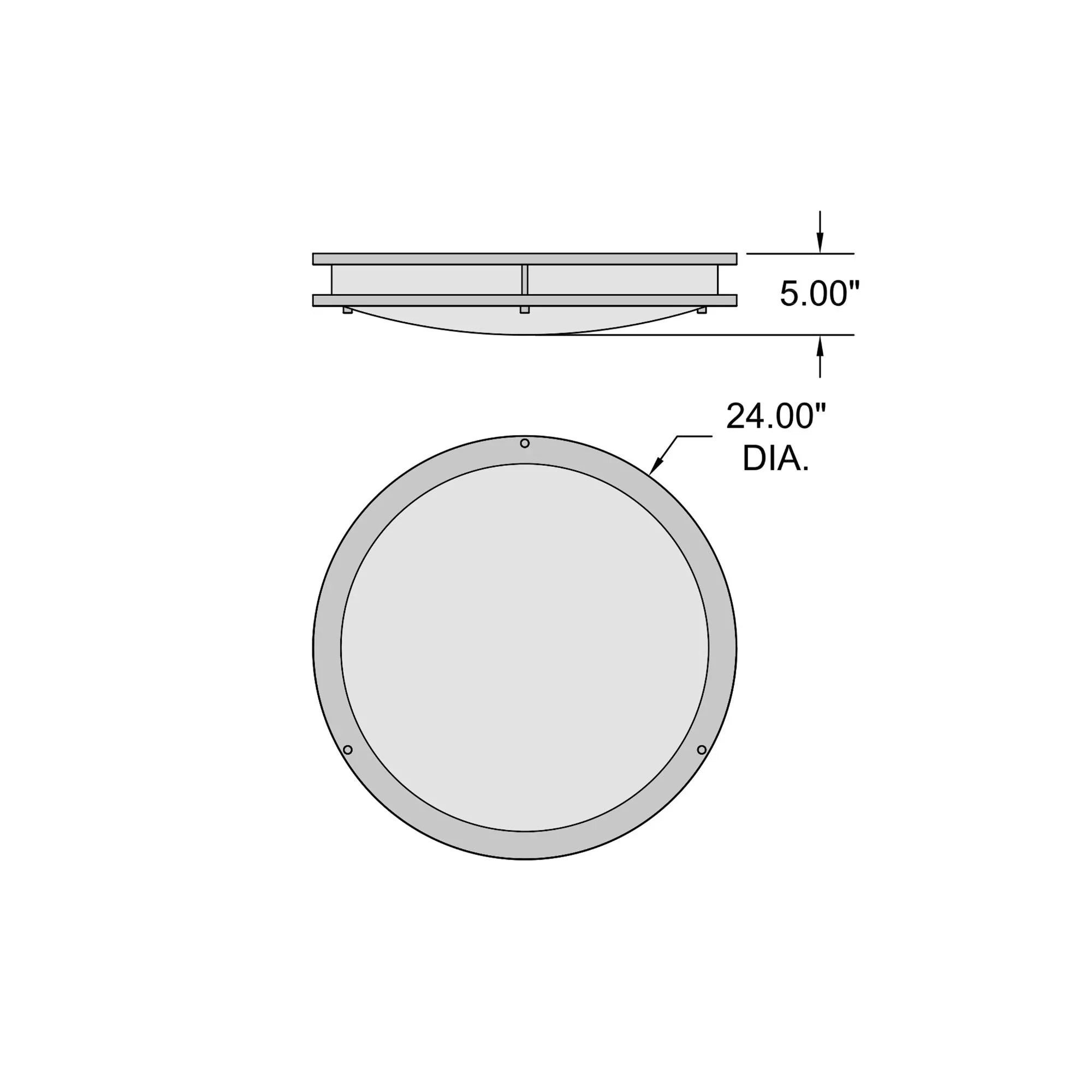 Solero III 24" LED Flush Mount, Brushed Steel Finish