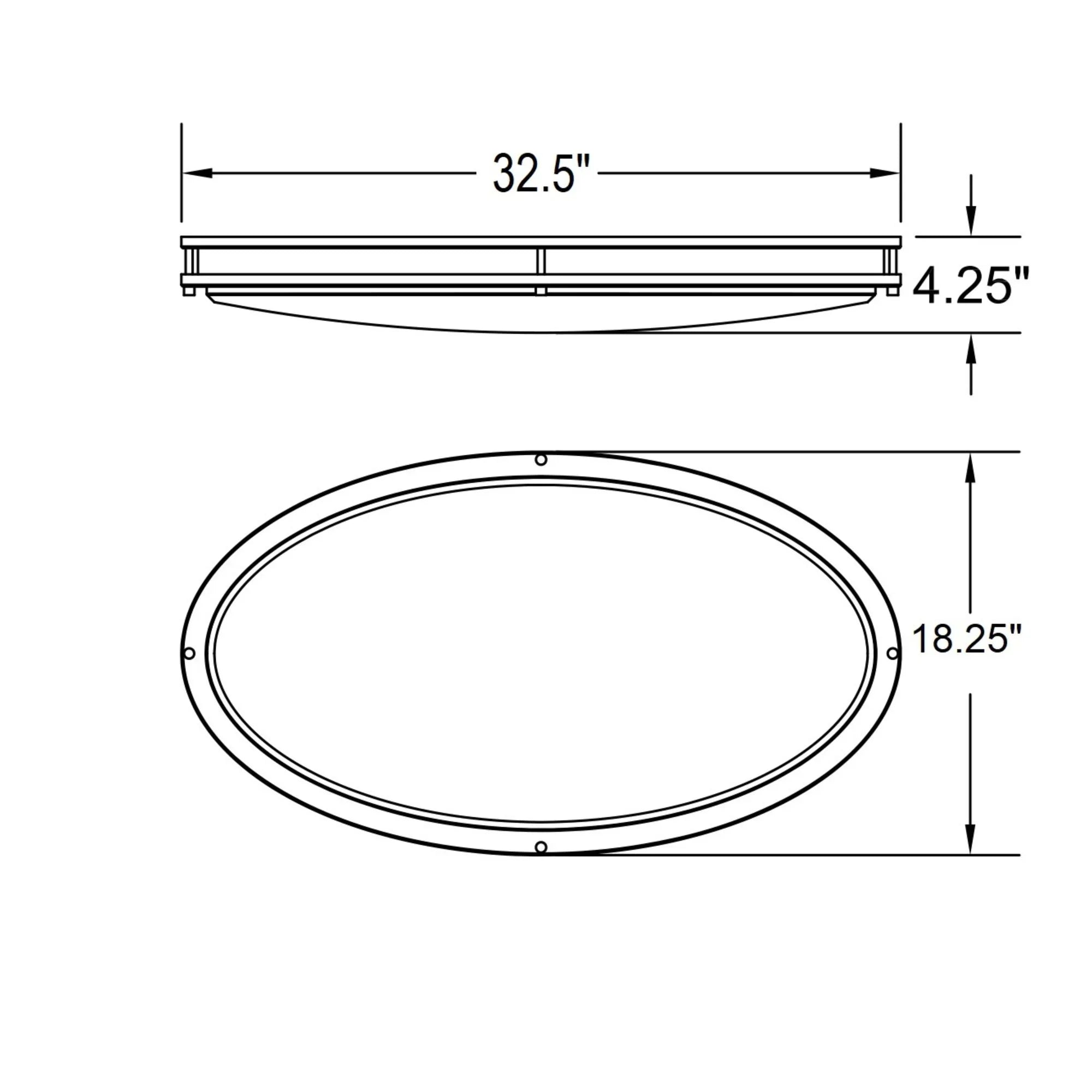 Solero III 33" LED Flush Mount, Bronze Finish