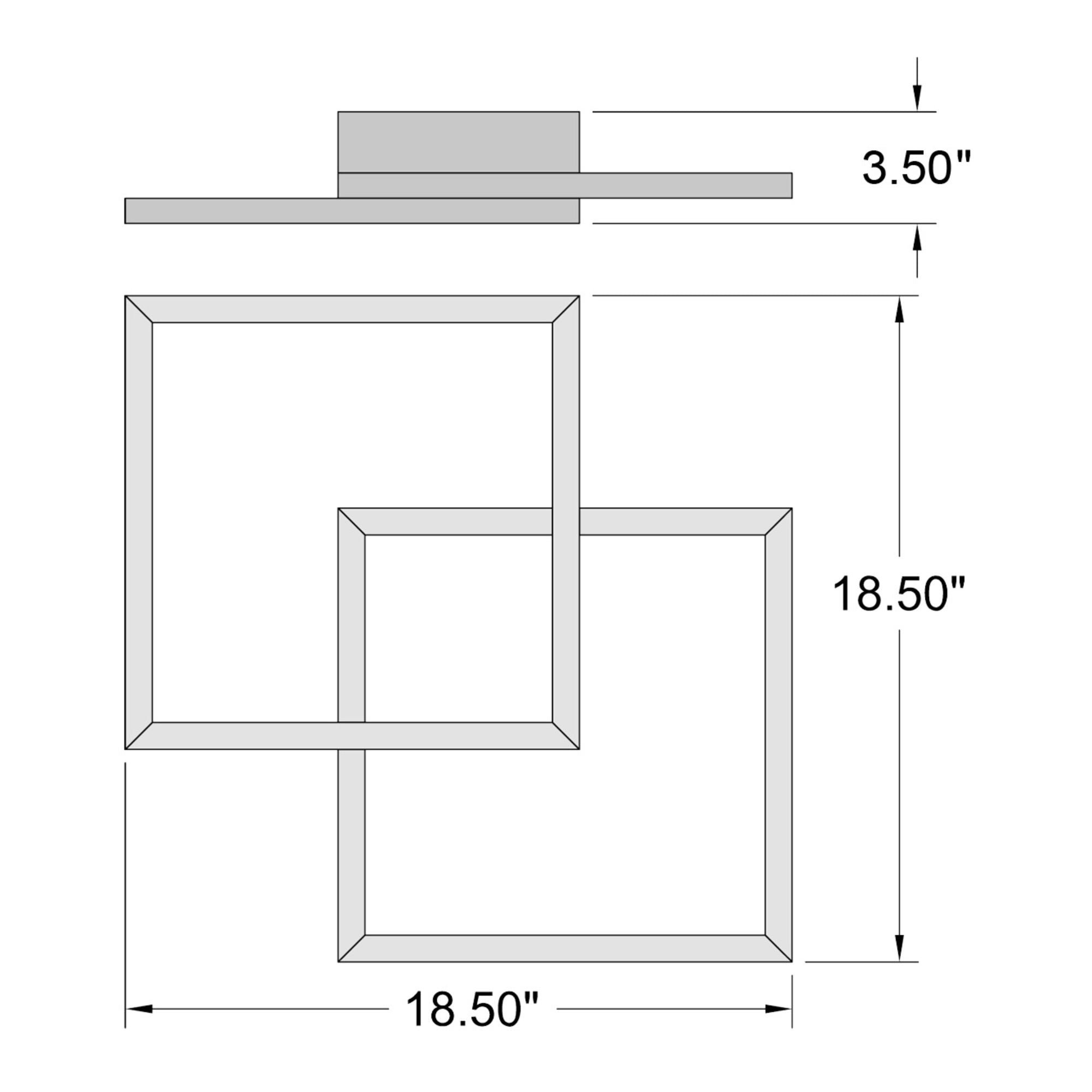 Squared 19" LED Outdoor Wall Sconce, White Finish