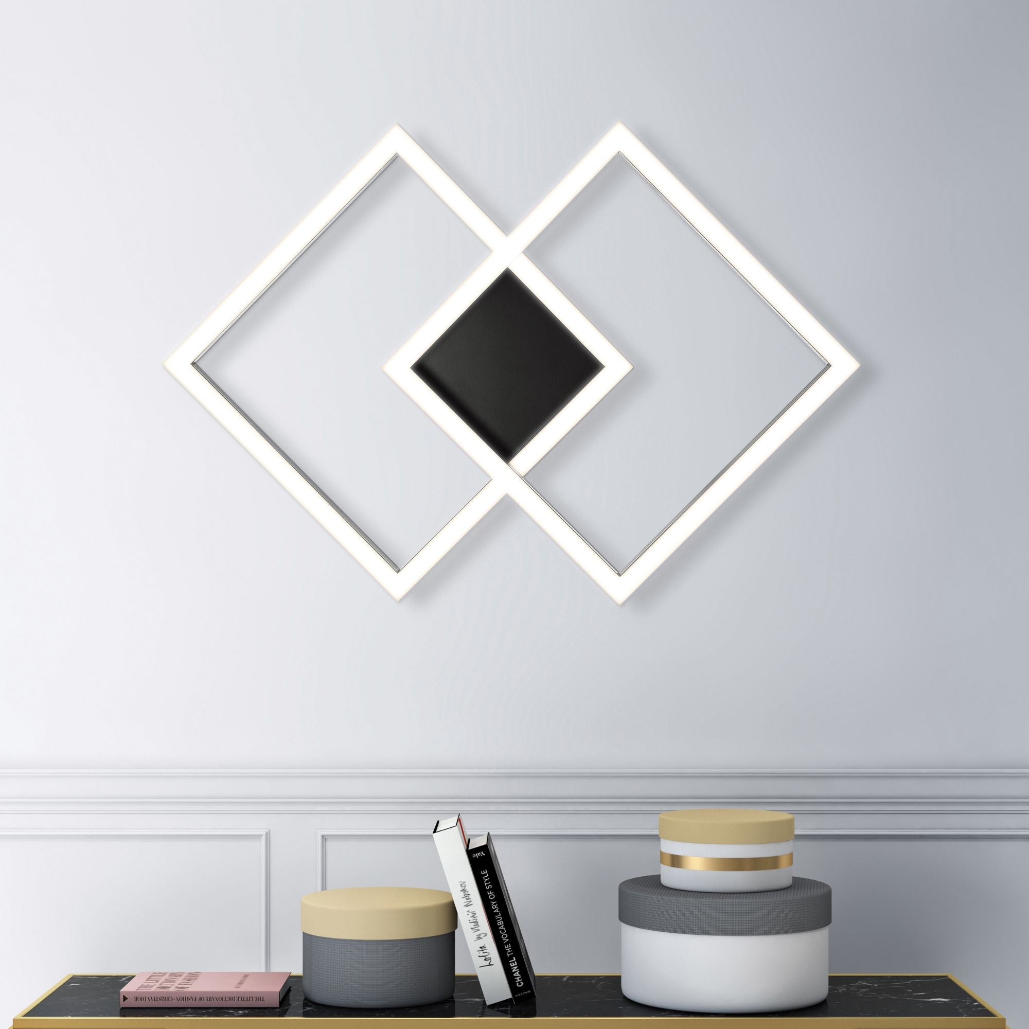 Squared 31" LED Outdoor Wall Sconce, White Finish