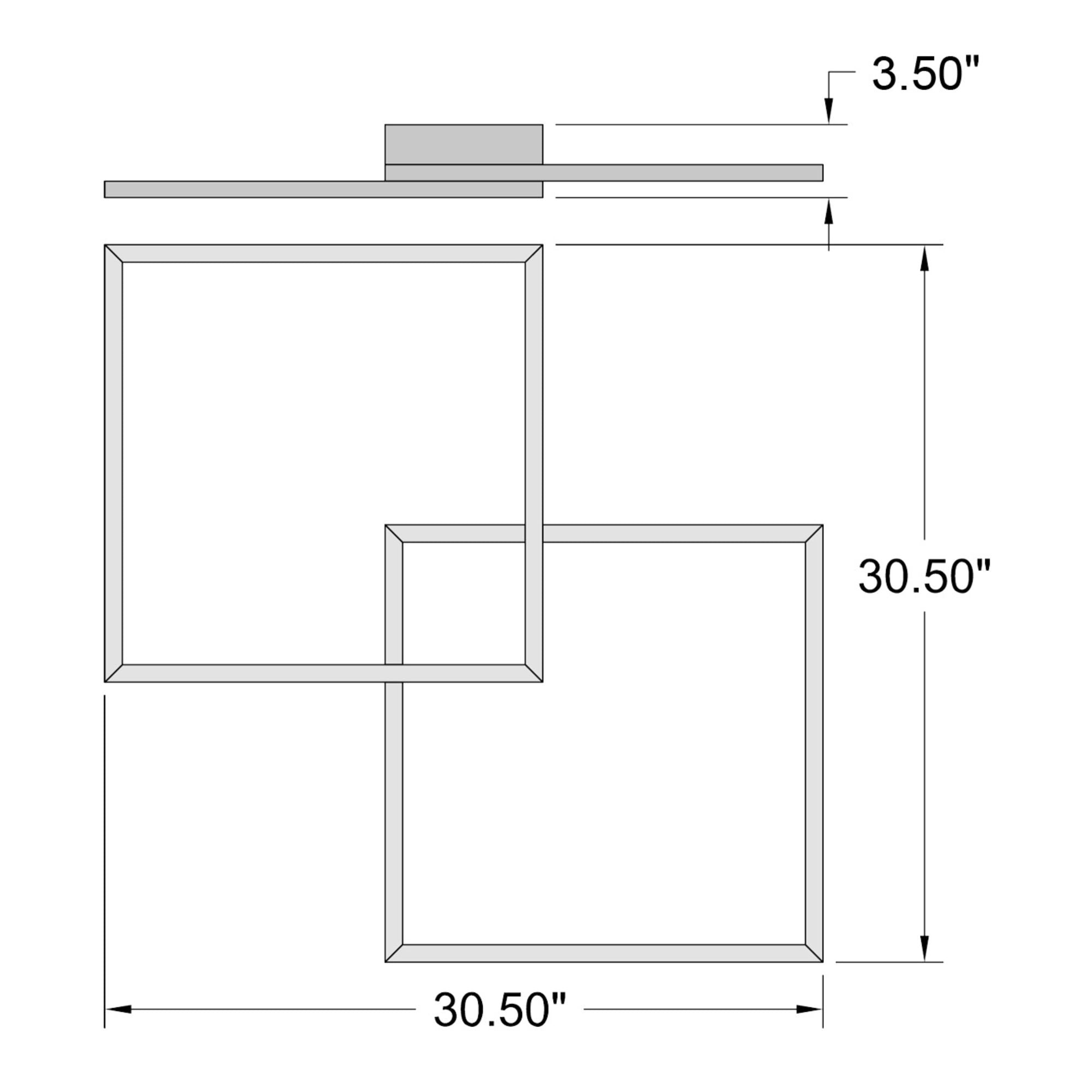 Squared 31" LED Outdoor Wall Sconce, White Finish