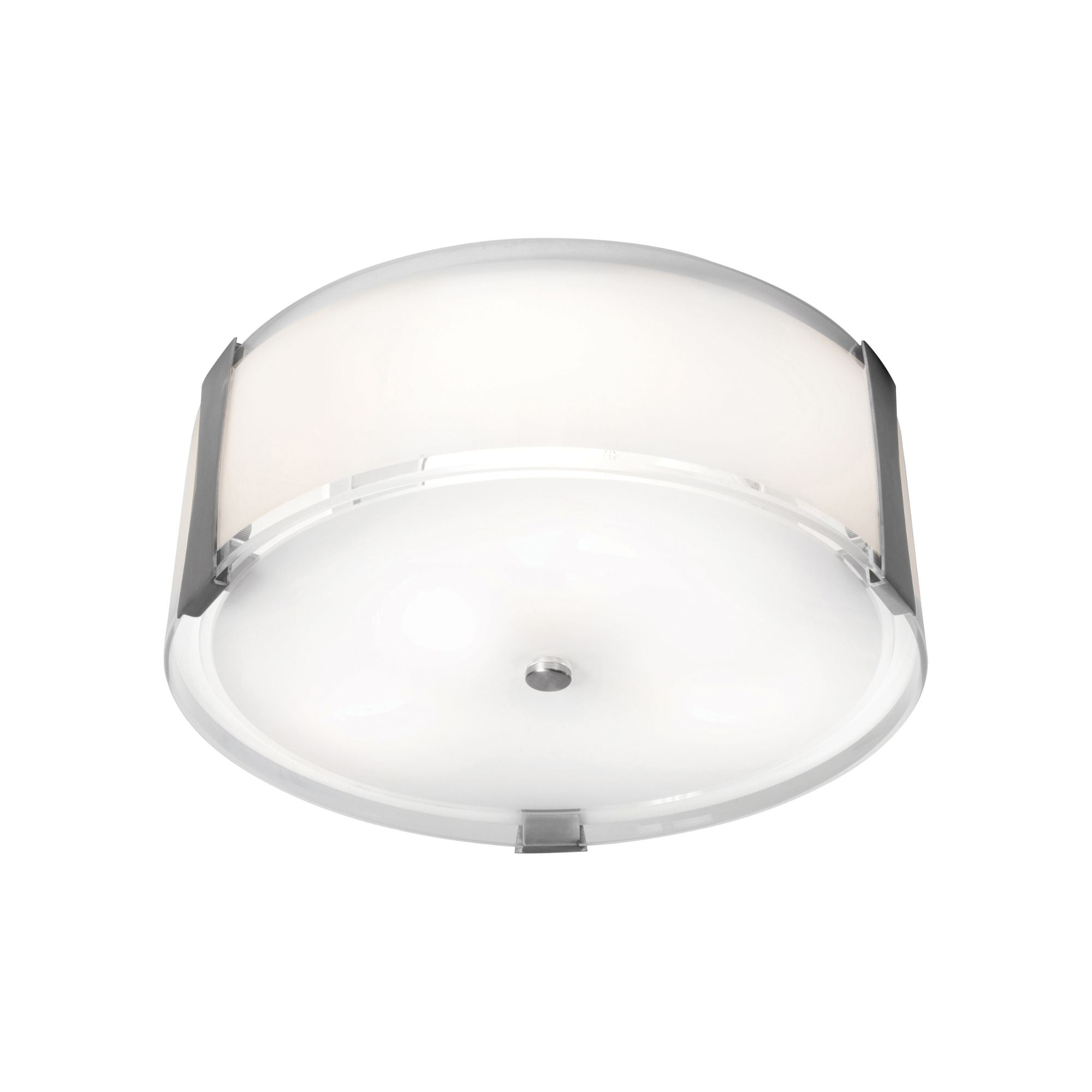 Tara 14" 3-Light Flush Mount, Brushed Steel Finish